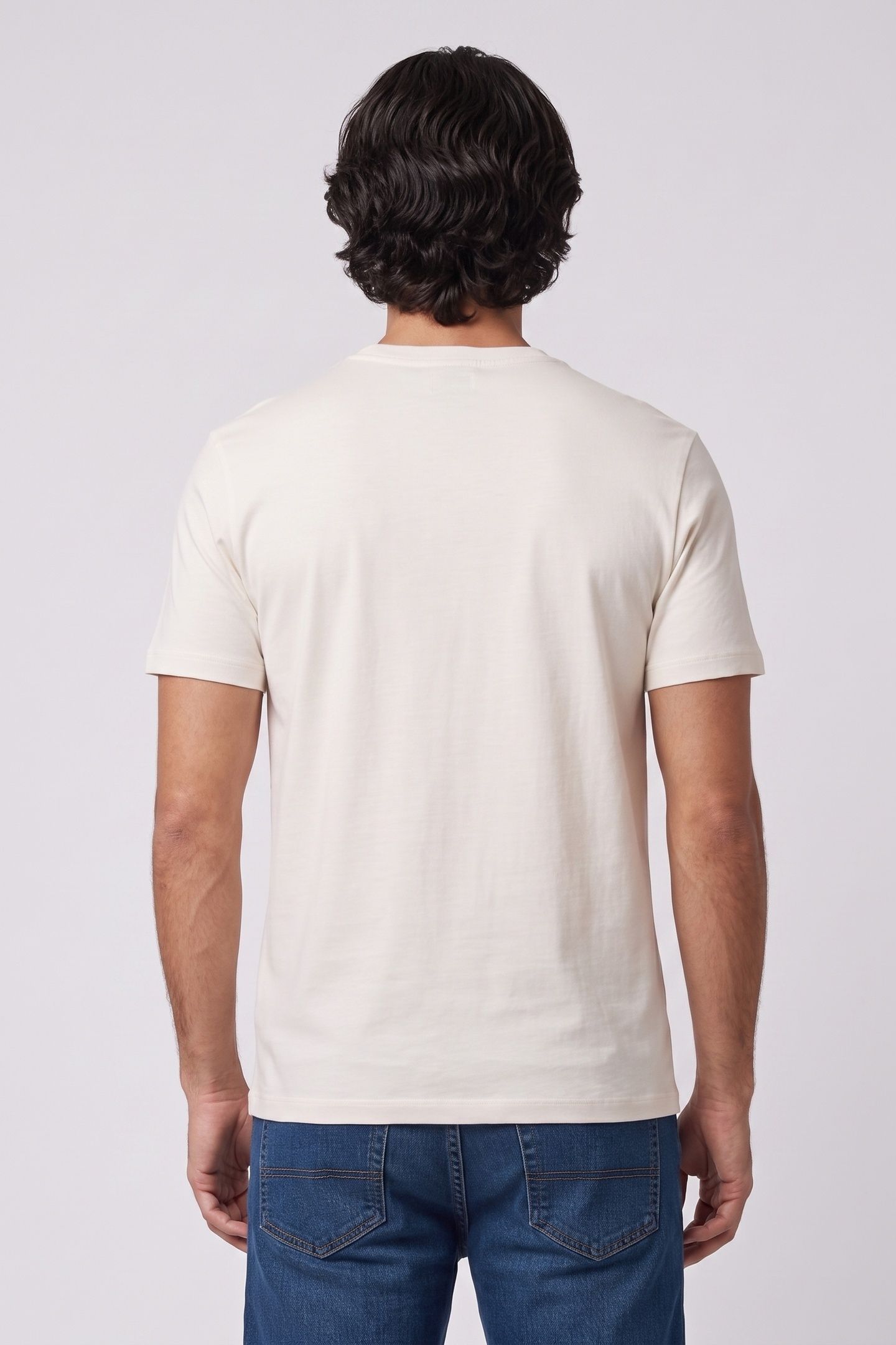 SS 30S 2TONE TEE WHITE GREIGE 2