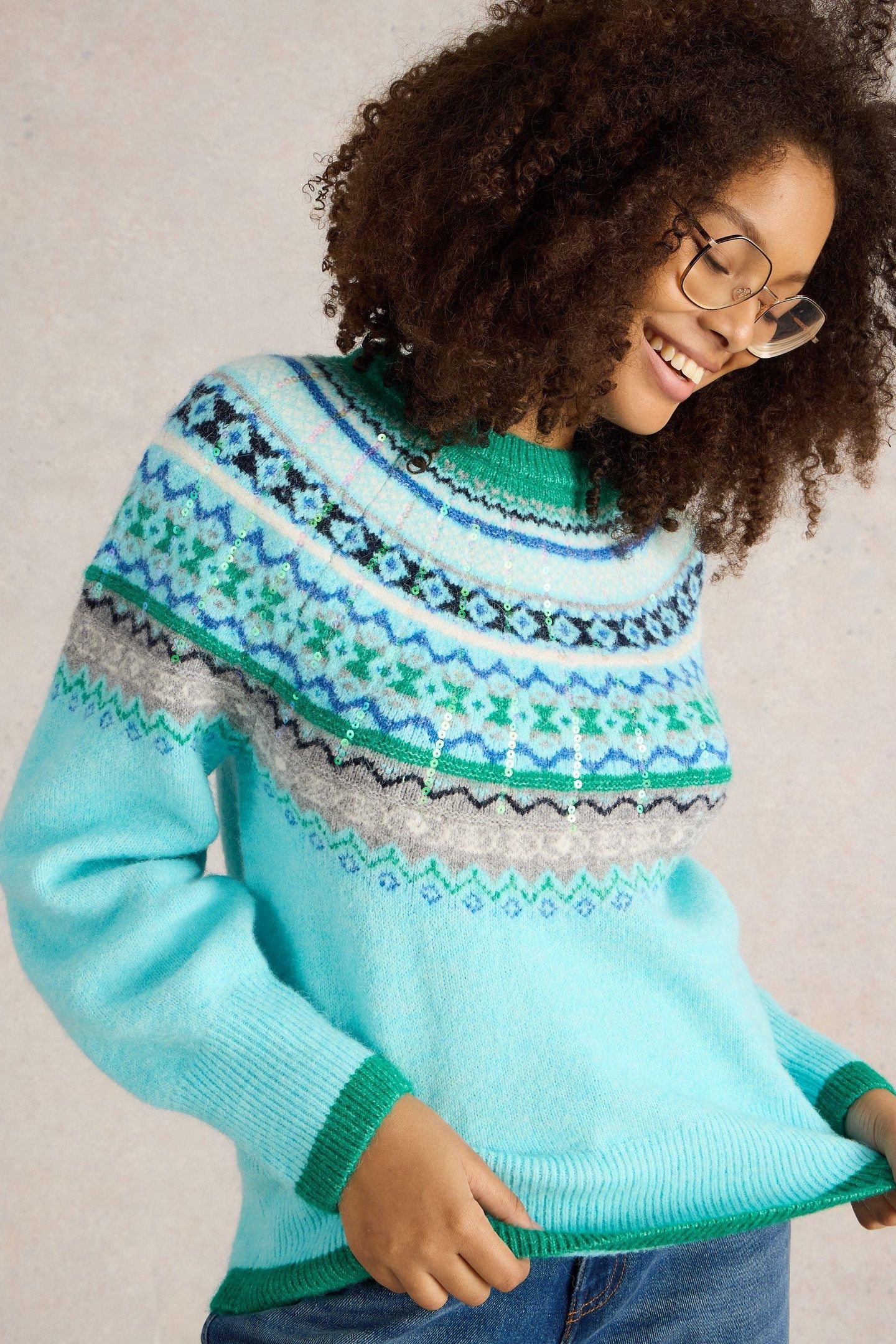 FROSTED FAIRISLE JUMPER BLUE MULTI 7