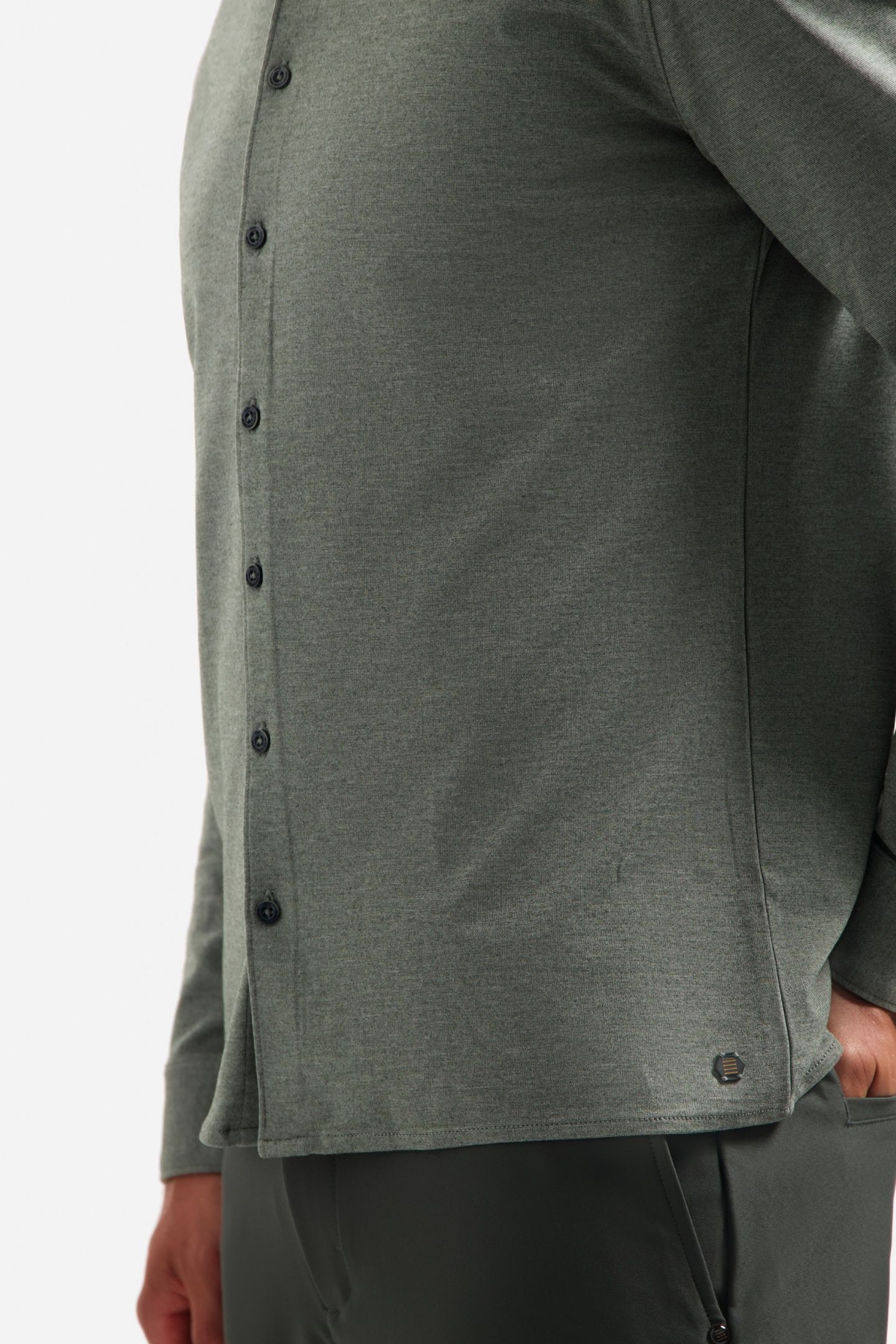 SHIRT JERSEY MELANGE STRETCH DARK GREEN 4