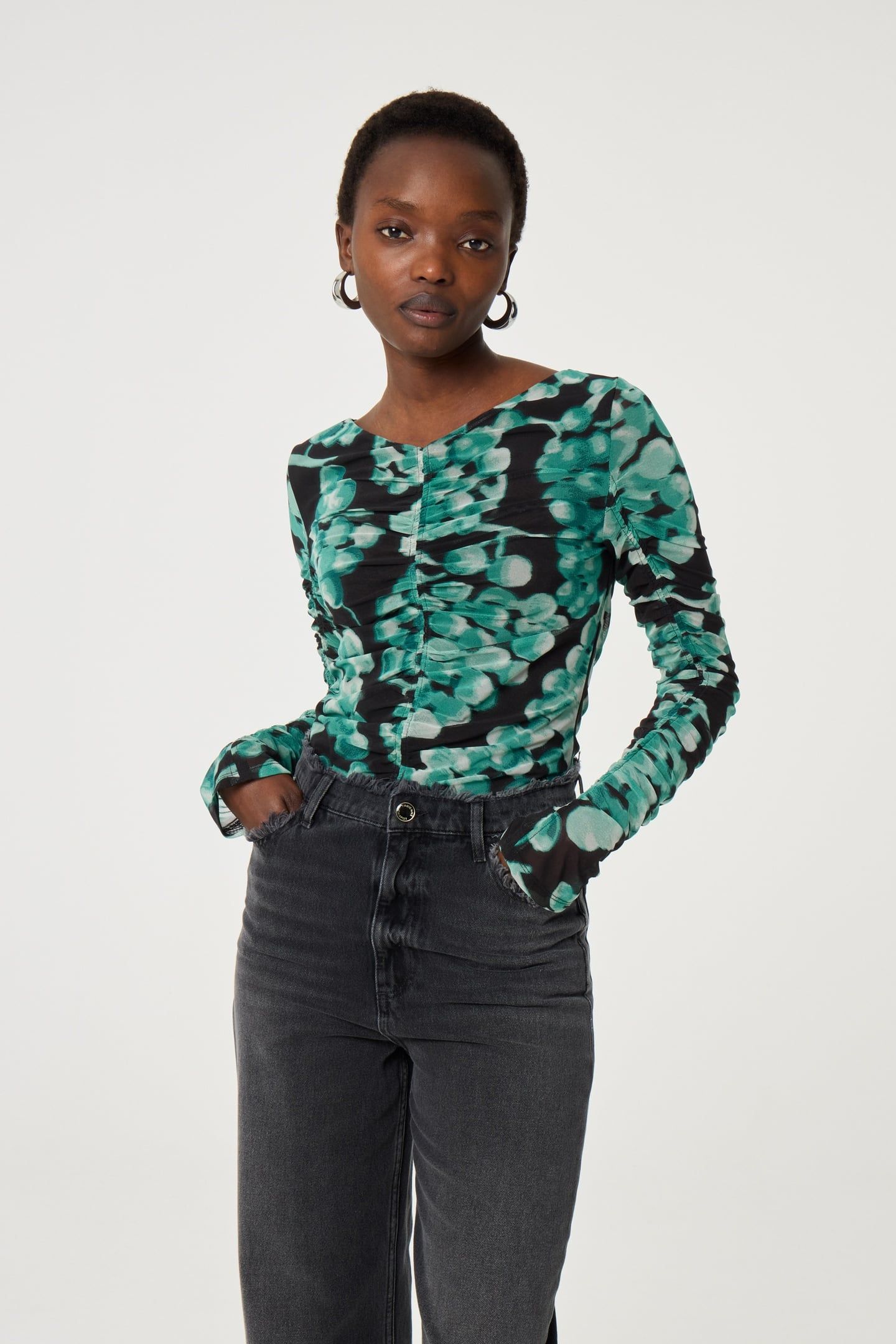 KARLIS TOP BLACK/MINT GREEN 2