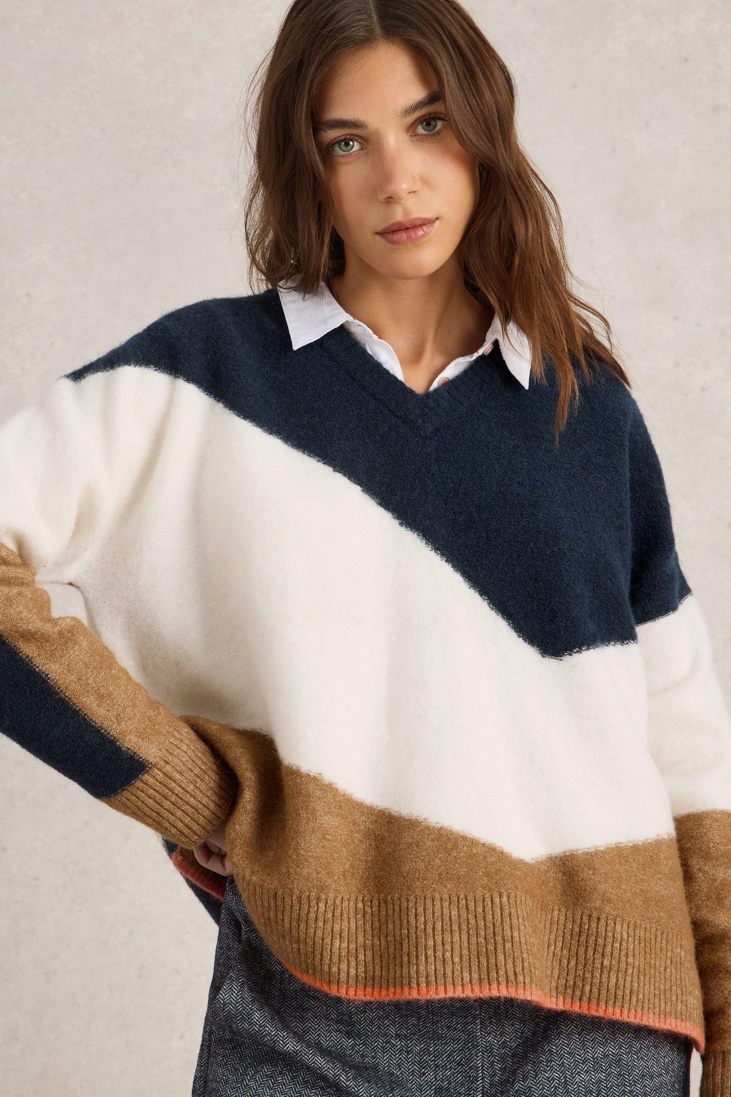 CERIE CHEVRON JUMPER NATURAL MULTI 2