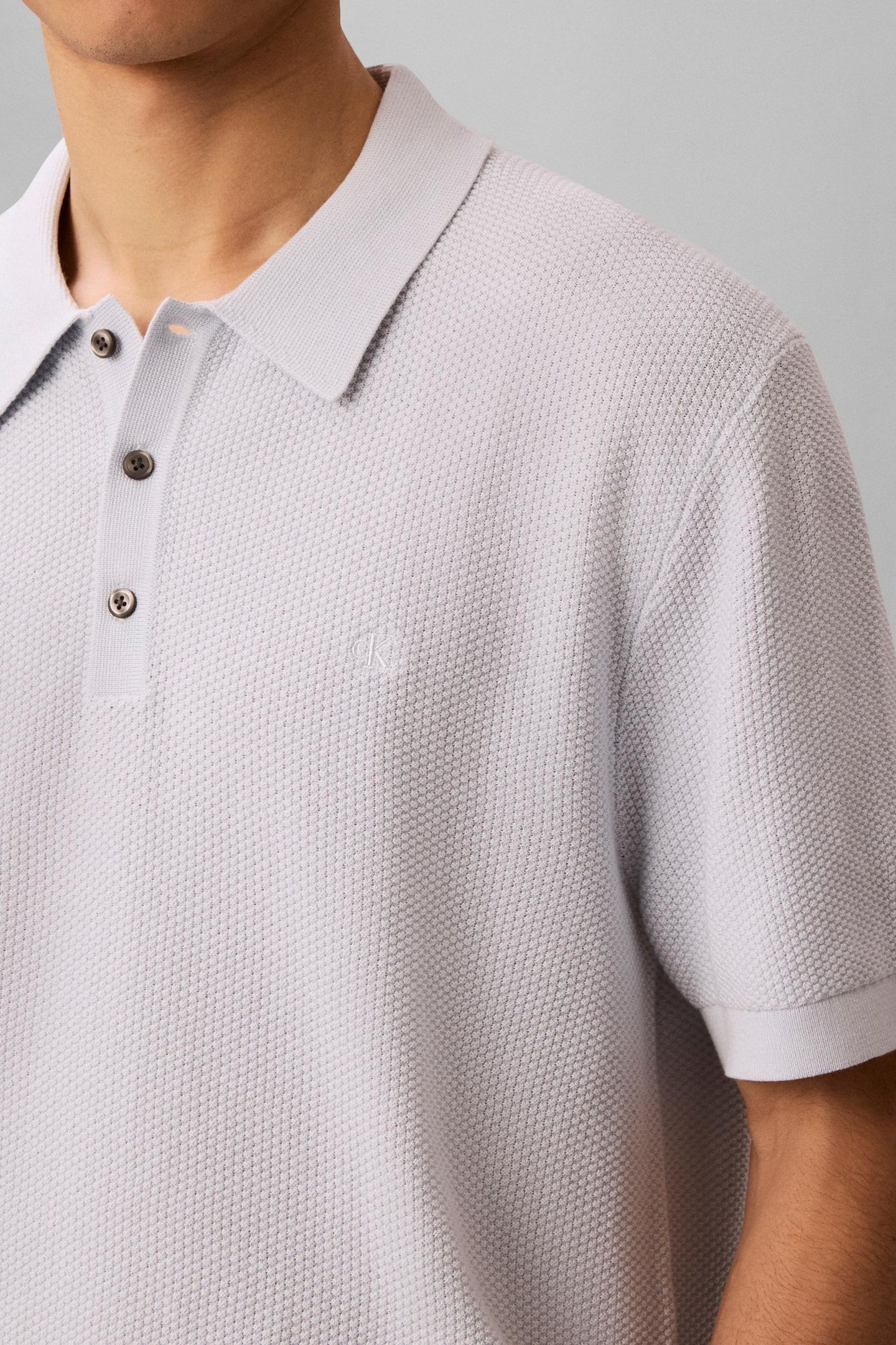 SS TEXTURED COTTON POLO SWEATER PLEIN AIR 5