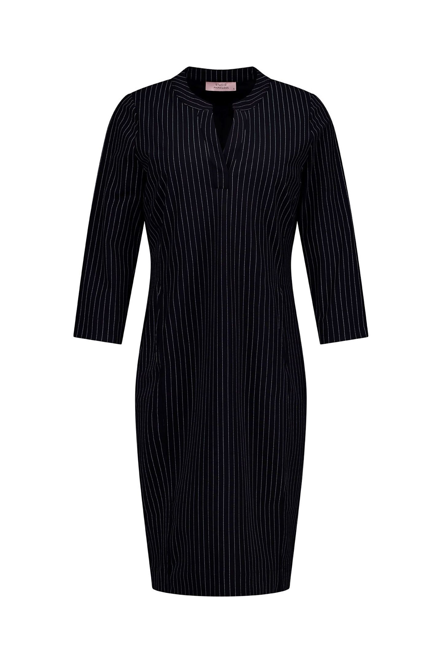 SIMPLICITY PINSTRIPE DRESS BLACK/OFF WHITE 3
