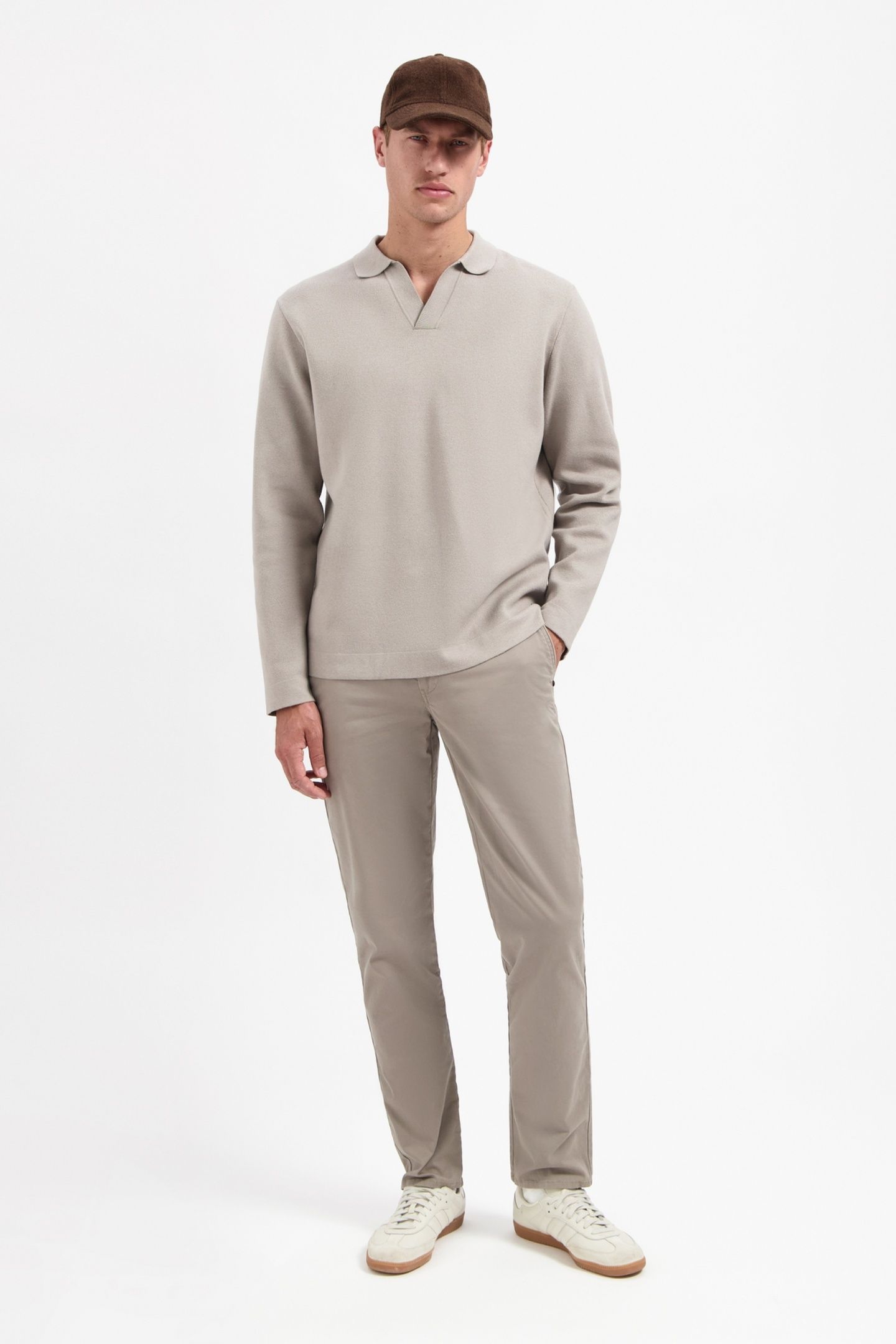PULLOVER OPEN POLO COLLAR RELIEF CLAY 2
