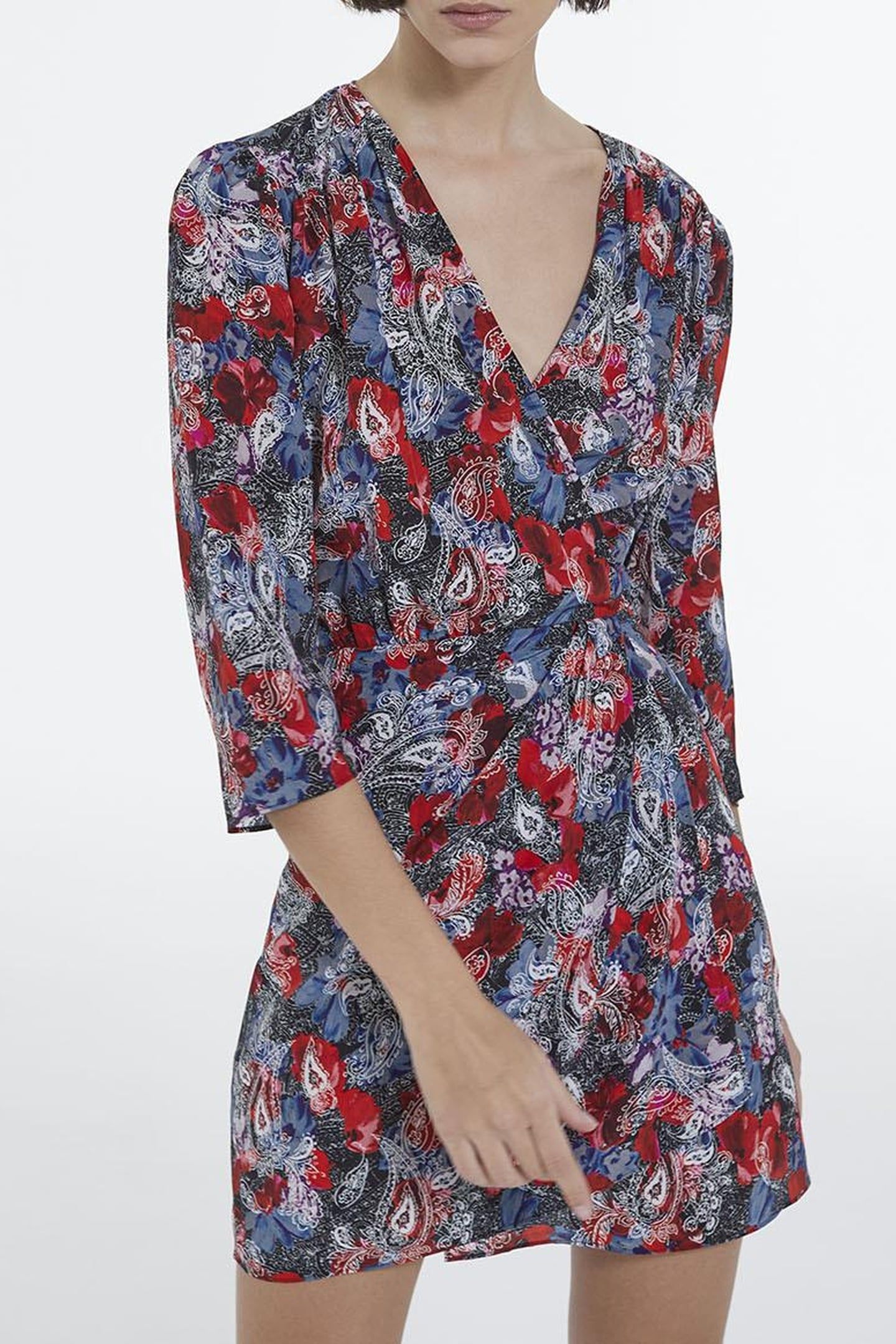 SHORT DRAPED DRESS RED 2