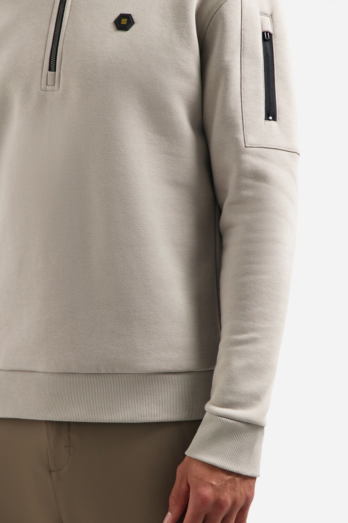 SWEATER HALF ZIP BRUSHED CLAY 6