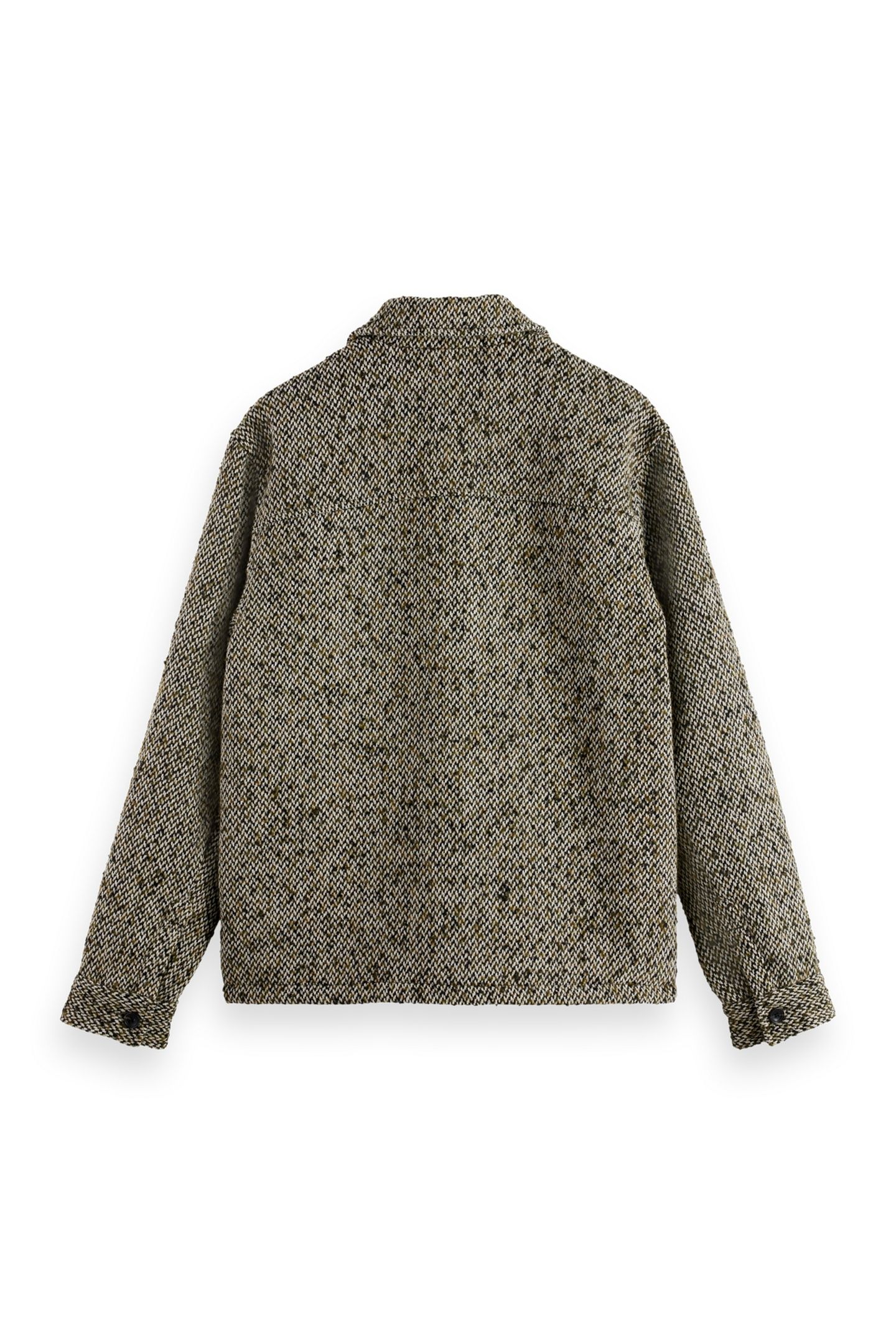 MULTICOLOURED TWEED WOOL-BLEND OVERSHIRT GREEN / BEIGE TWEED 2