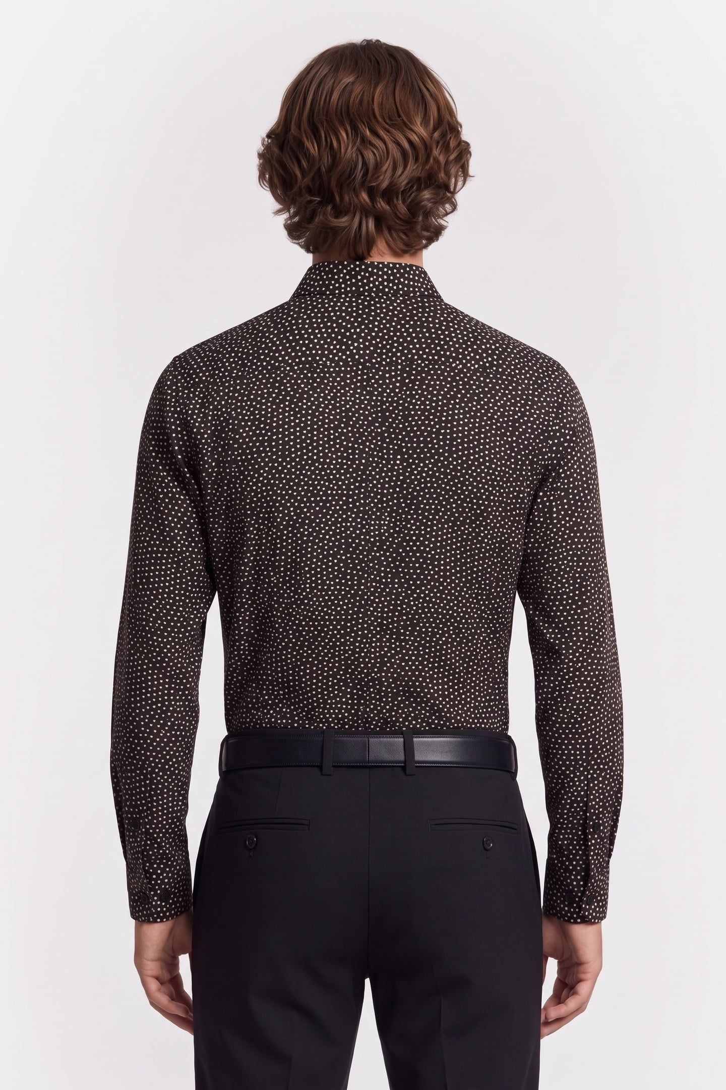 LONG-SLEEVED SHIRT W CLASSIC COLLAR BLACK WHITE 2