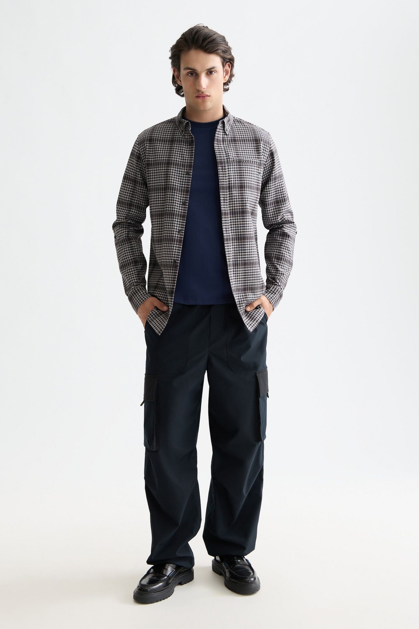 SHADOW-CHECK DOUBLE-FACED SHIRT BLACK SHADOW CHECK 1