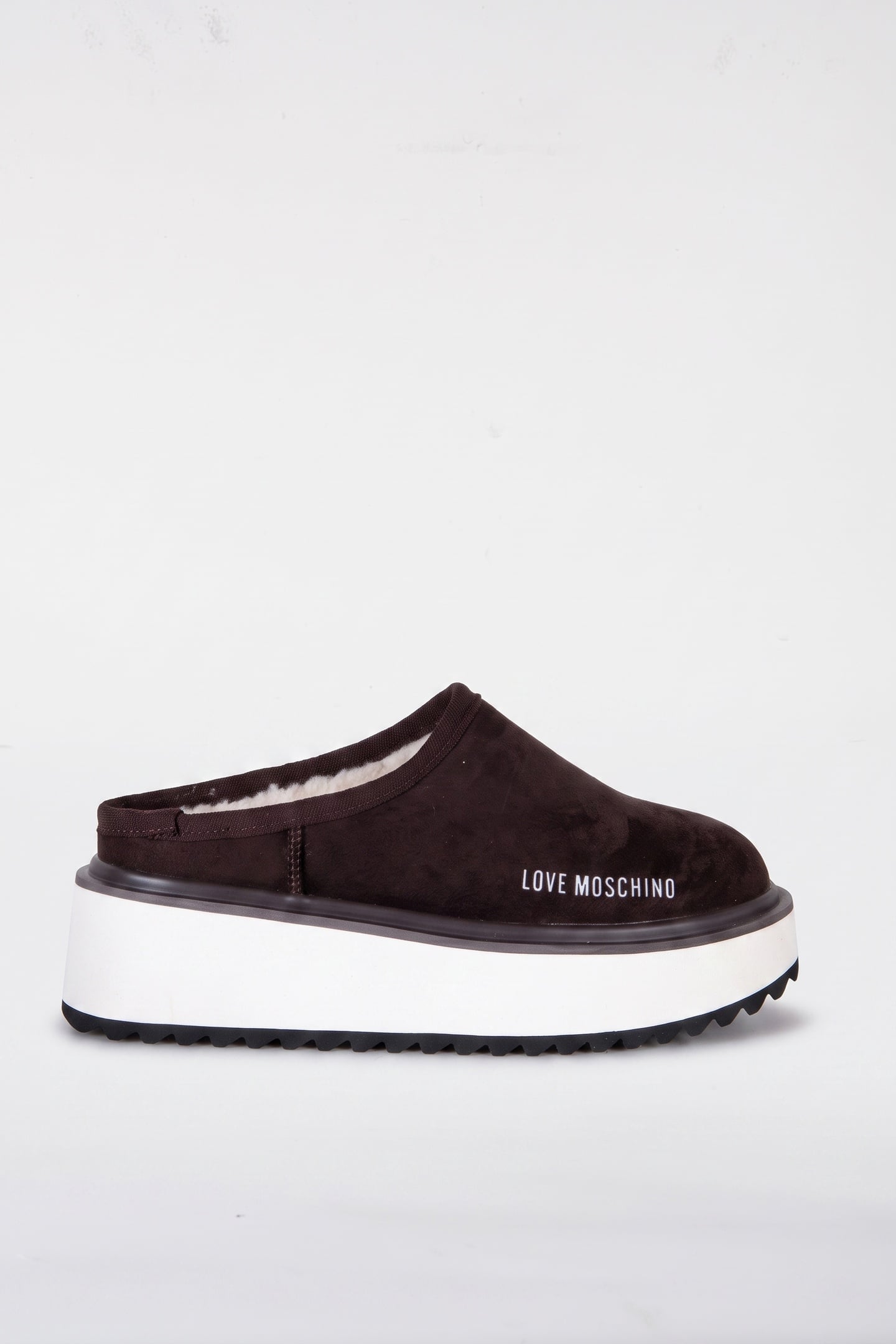 PLATFORM POWER VELOUR CLOGS BROWN 1