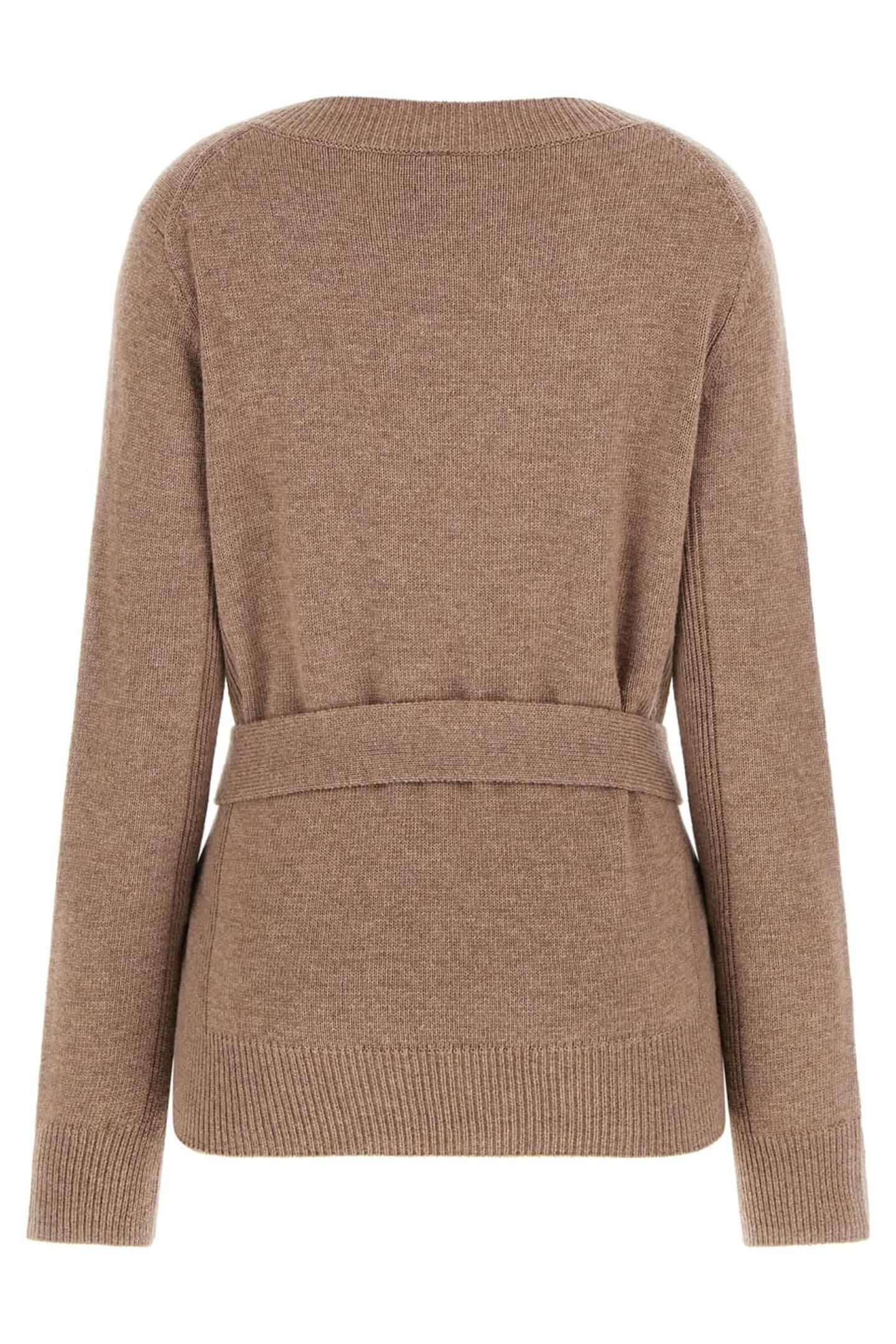 AFRAH VN BELTED TOP SILK TAUPE HEATHER 2