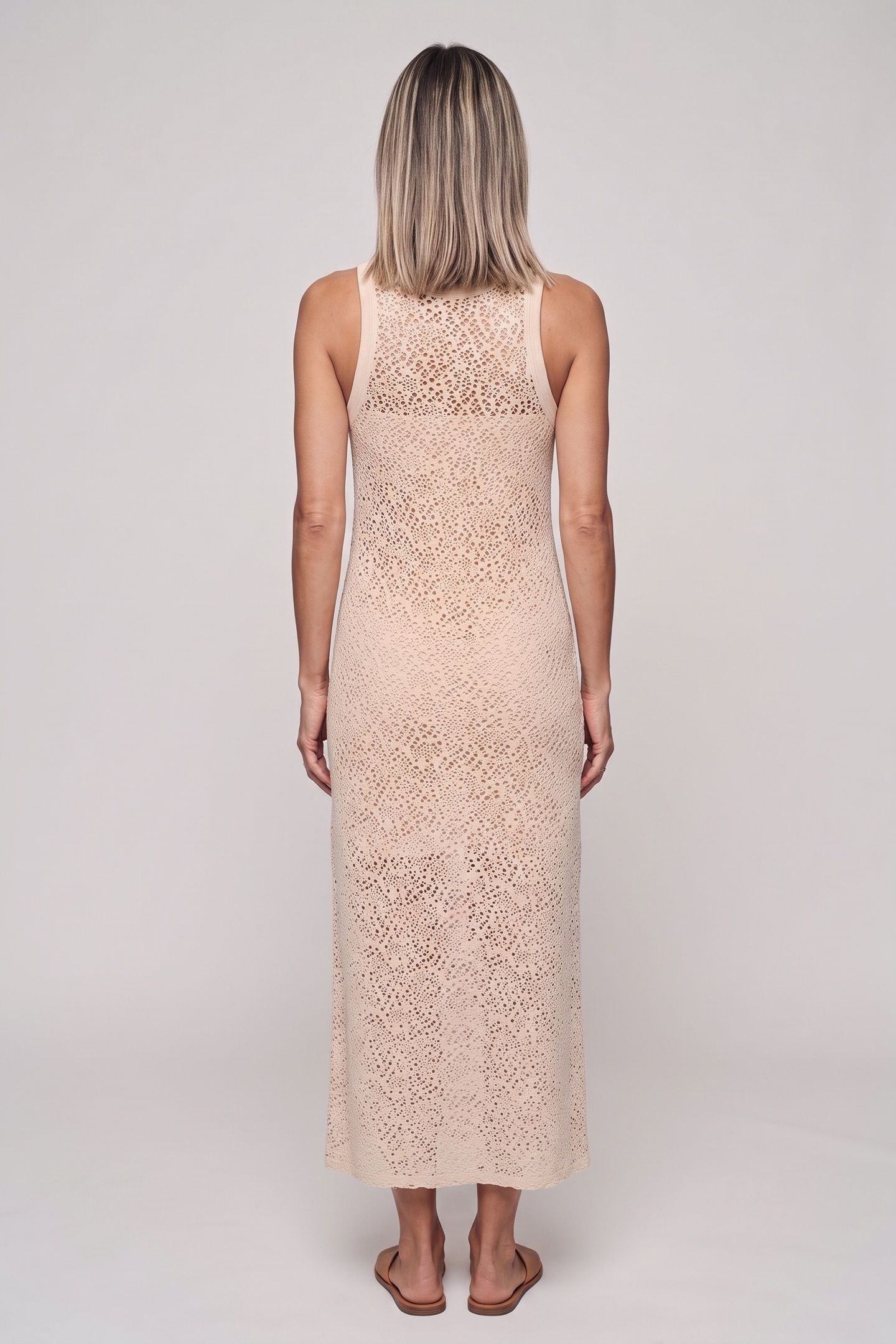 PRESS MERRICK LACE DRESS BEIGE 2