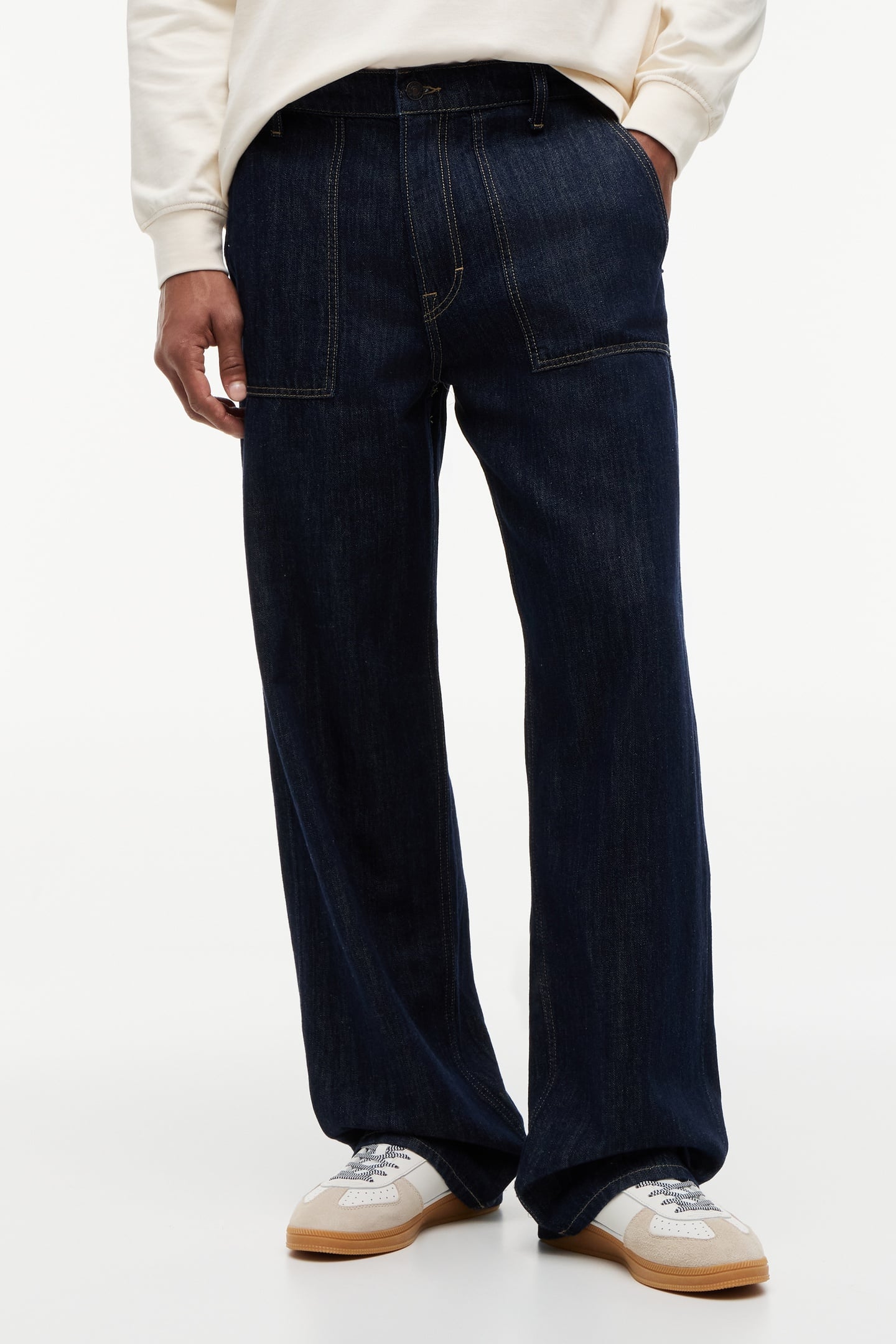 JAIMIE RELAXED STRAIGHT UTILITY DENIM DARK 1