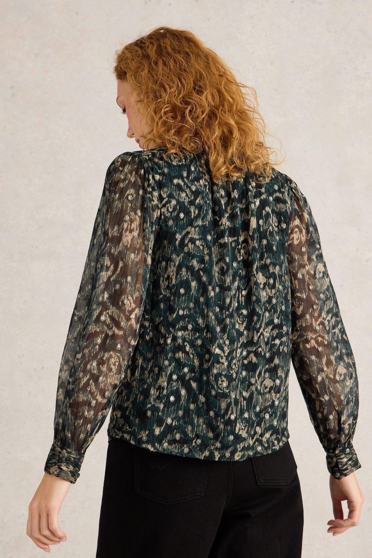 MIRABEL METALLIC SPOT TOP BLACK MULTI 2