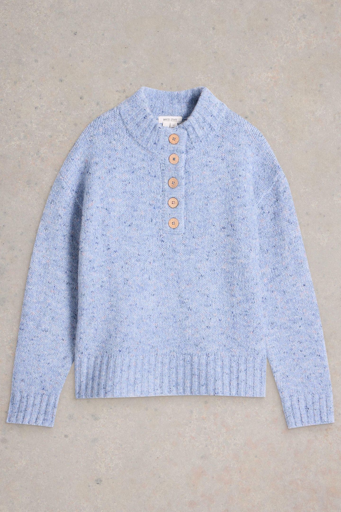 BELLA BUTTON JUMPER BLUE MULTI 3