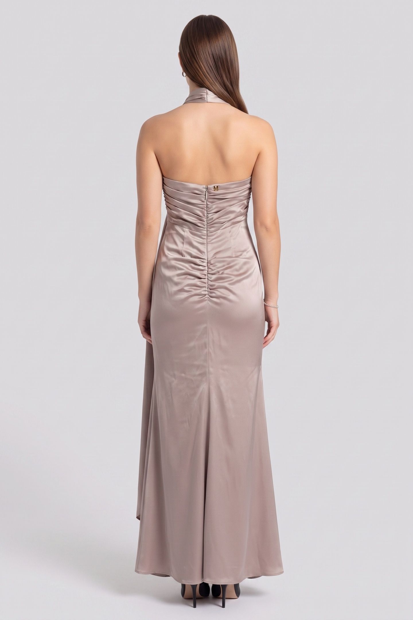 ARETHA HALTER KNOT L VELVET TAUPE 2