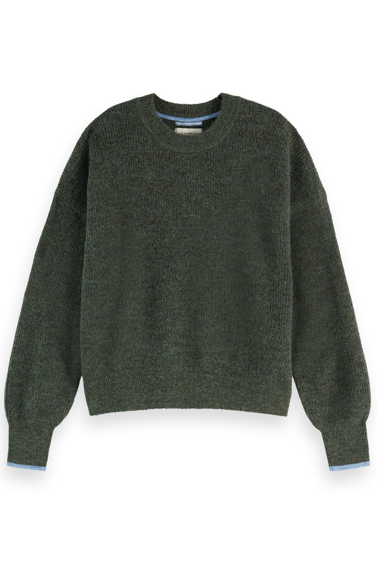 FUZZY CREW NECK PULLOVER THYME MELANGE 4
