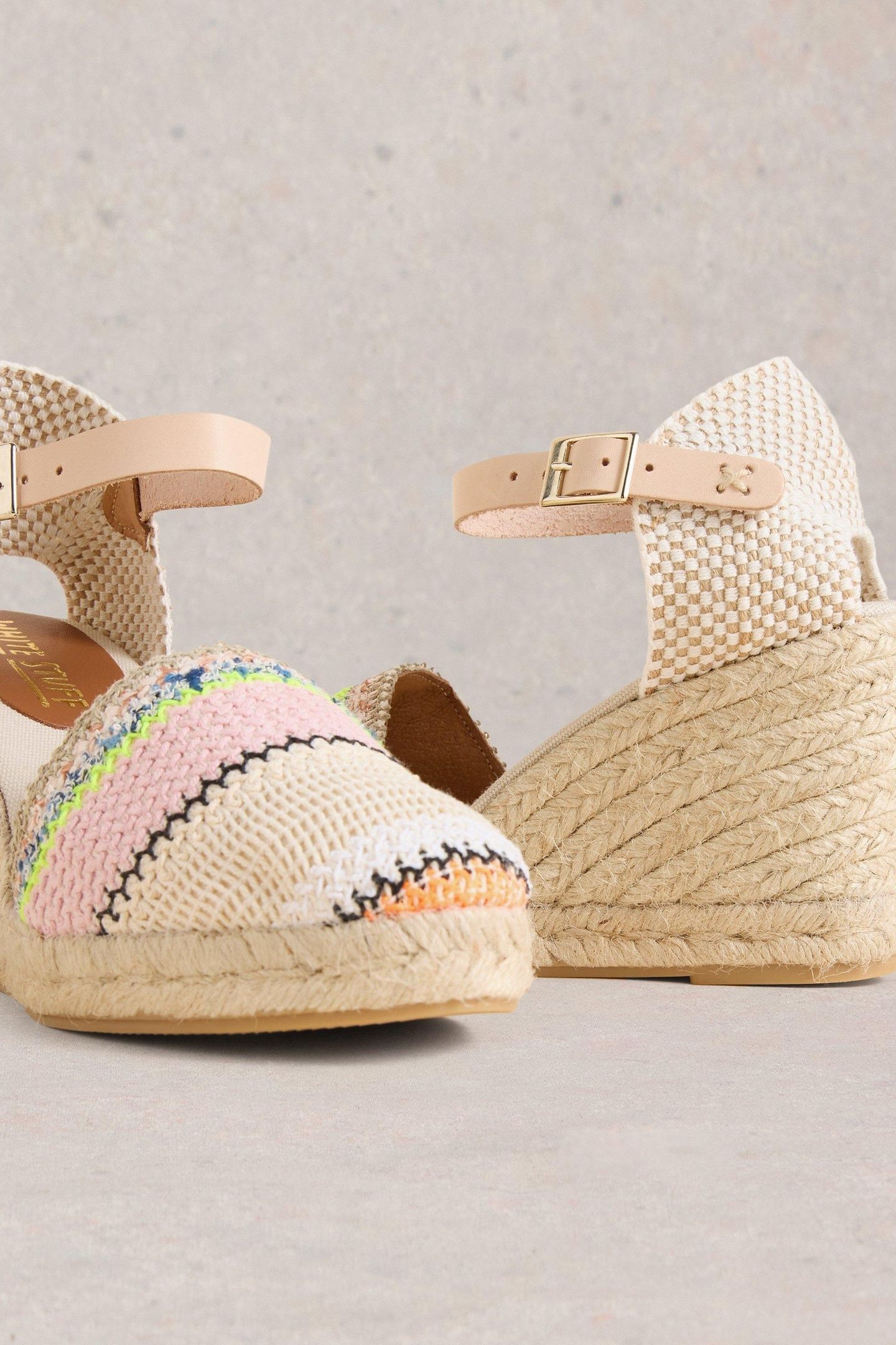 CROCHET ESPADRILLE WEDGE IVORY MULTI 2