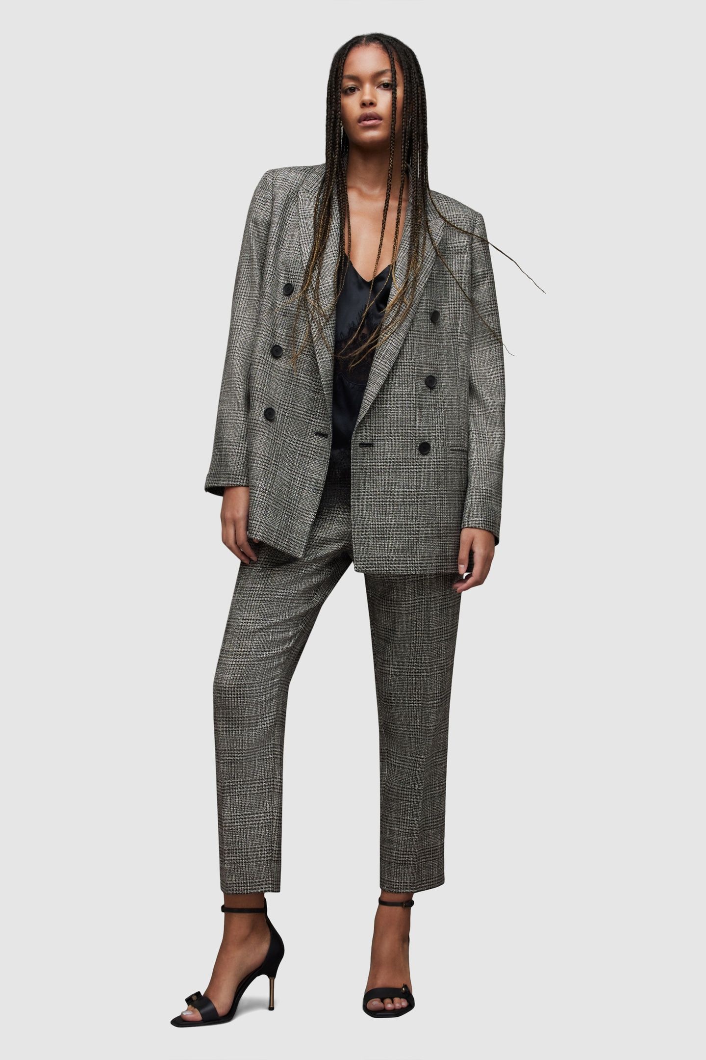 ASTRID SPARKLE BLAZER GREY CHECK 1