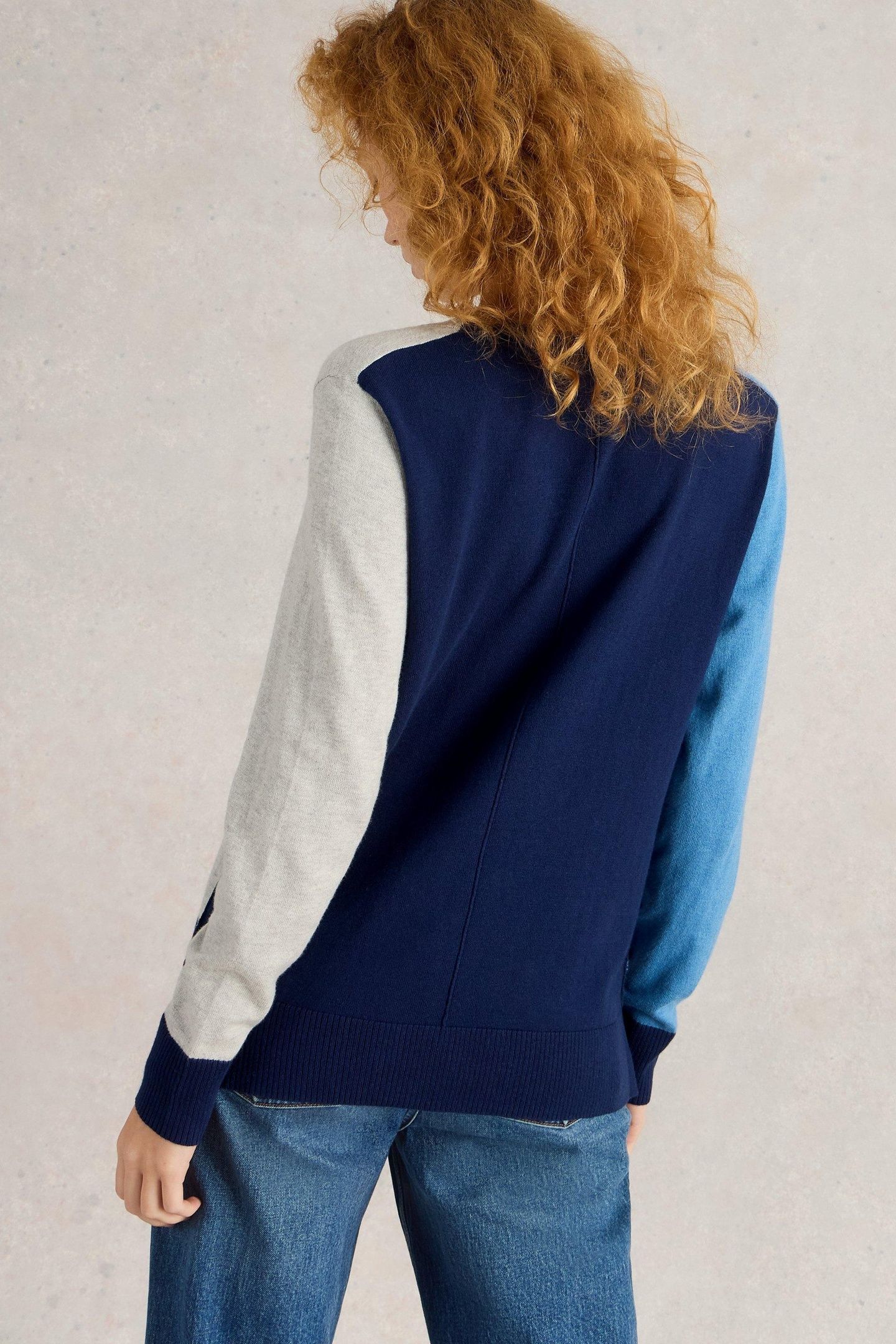 MAGGIE V NECK JUMPER BLUE MULTI 3