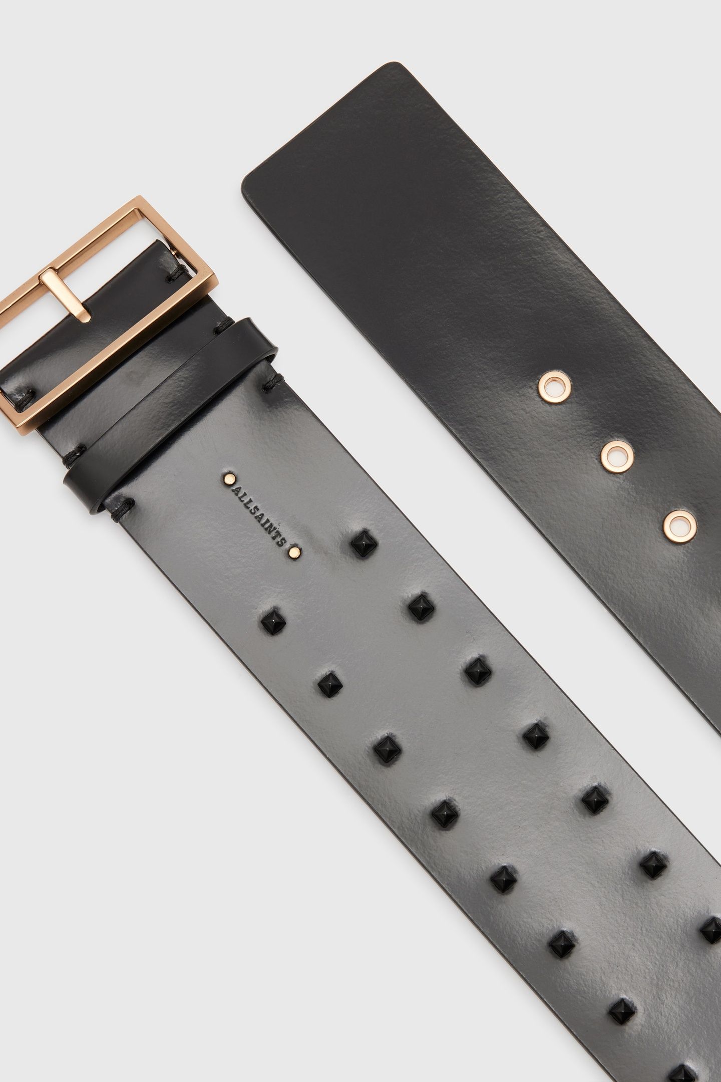 MAXIE STUD WIDE BELT BLACK/MATTE/BRASS 4