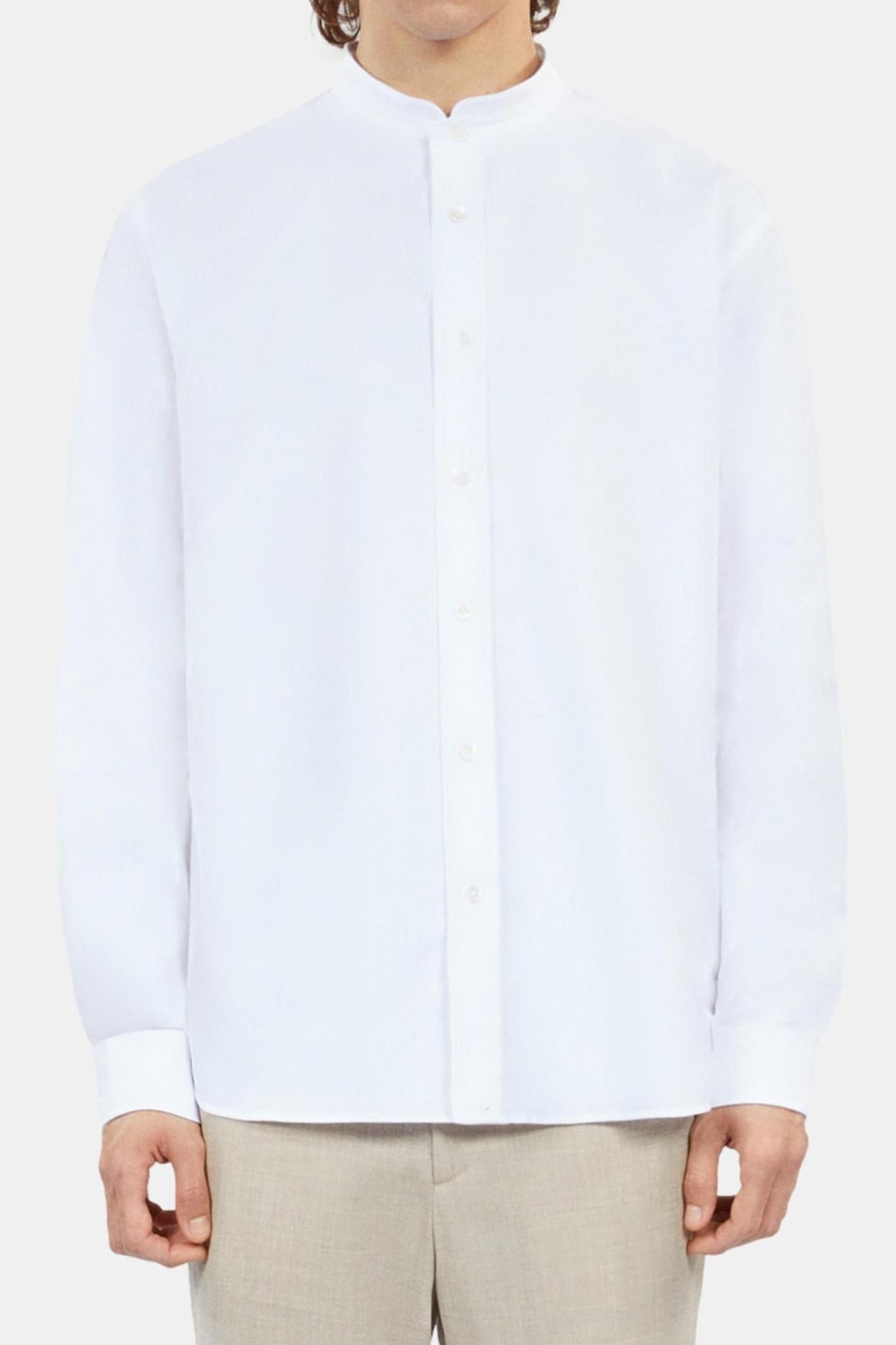 LONG-SLEEVED OXFORD SHIRT WITH A STANDARD COLLAR WHITE 1