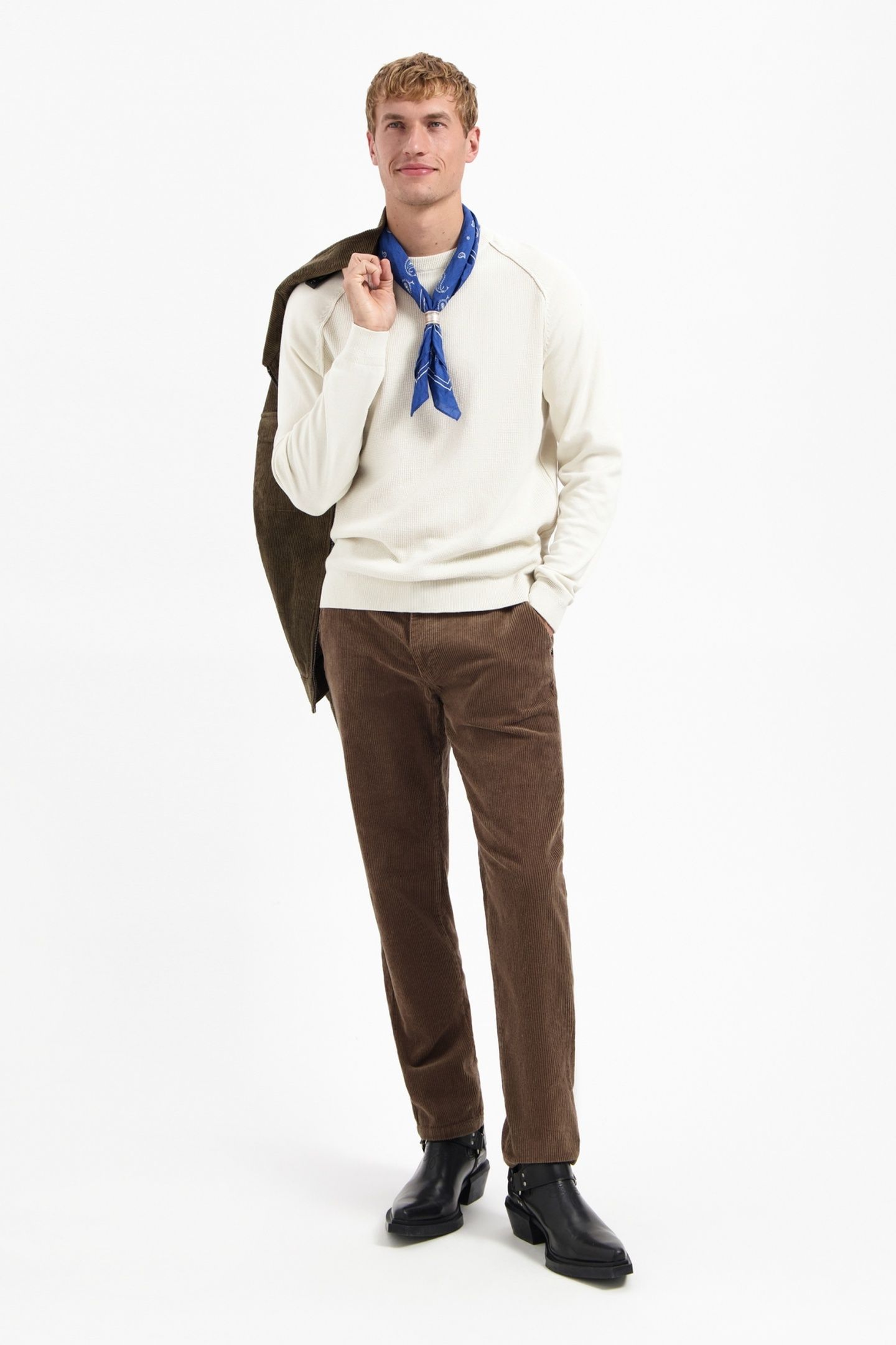 PULLOVER CREWNECK SOLID WAFFLE KNIT KIT 2
