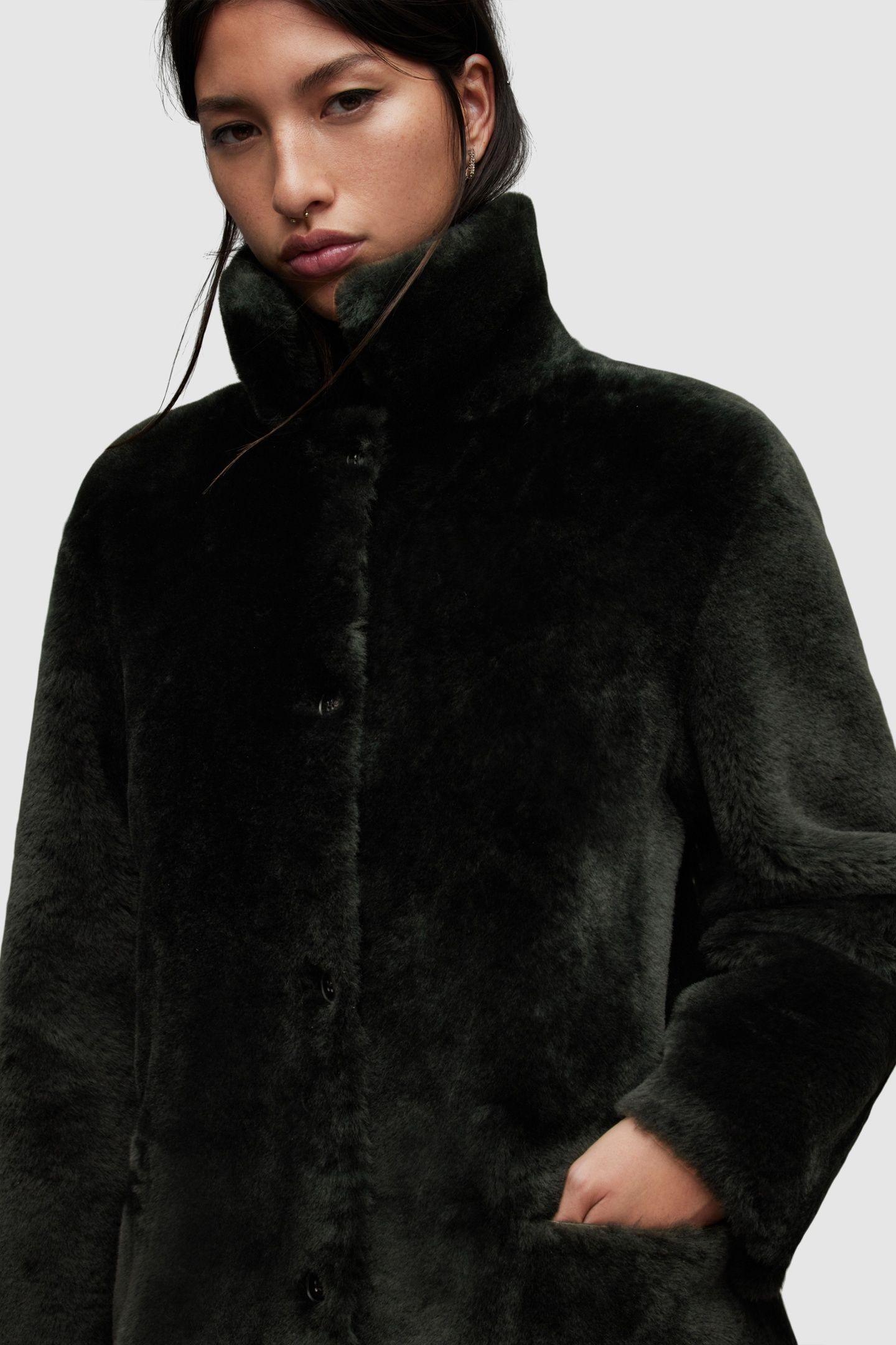SERRA SHEARLING COAT SYCAMORE GREEN 4