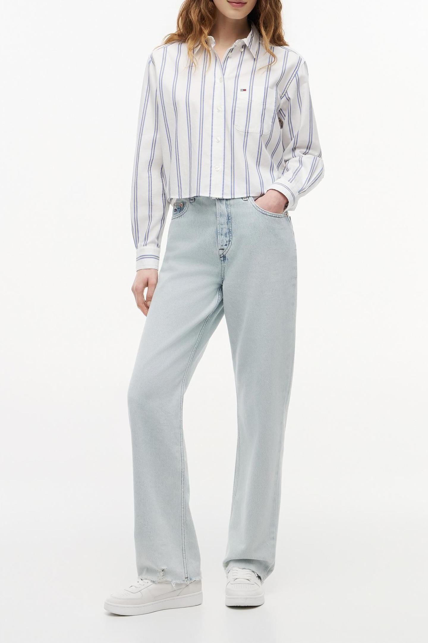 RELAXED CROP SHIRT ECRU/MULTI STRIPE 3