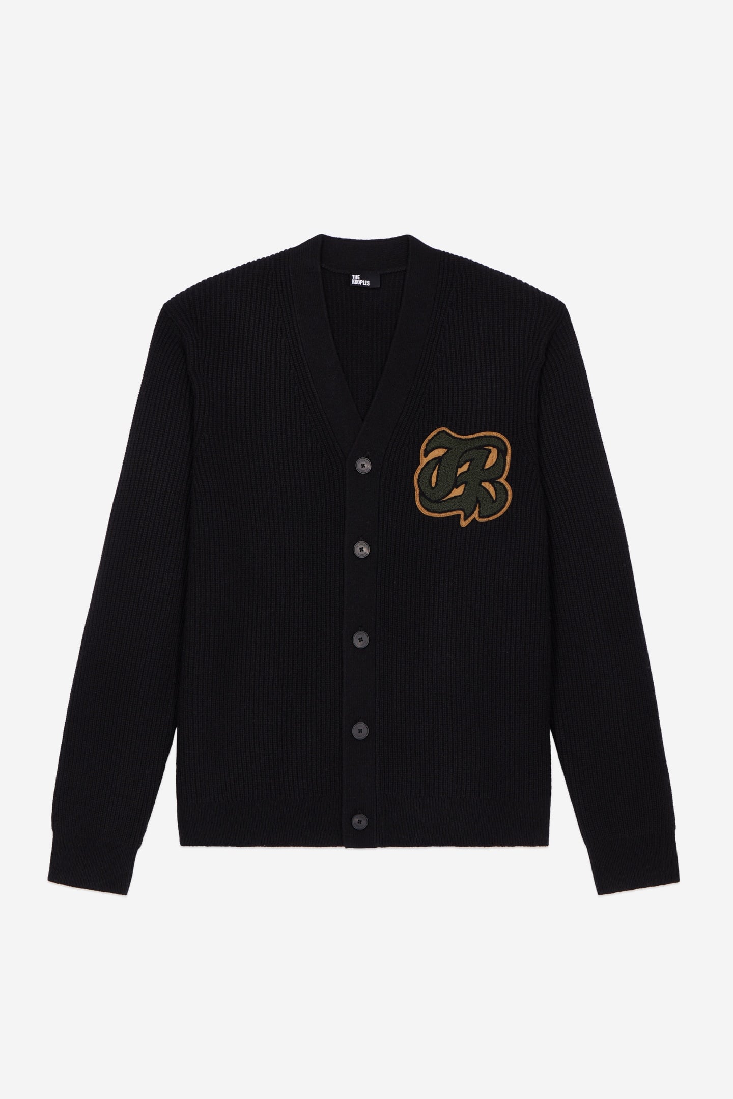 CARDIGAN WITH LOGO PATCH BLACK 5