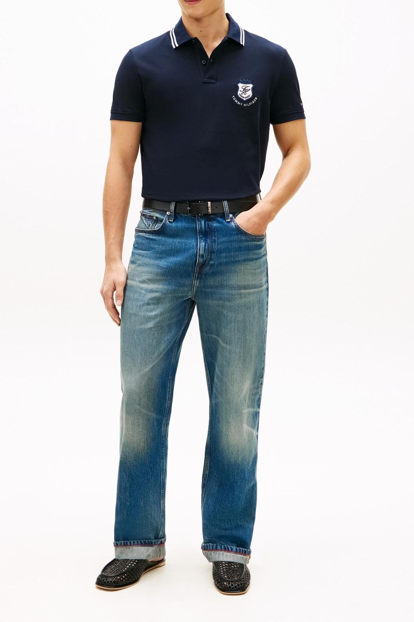 PIQUE BADGE REGULAR POLO DESERT SKY 1
