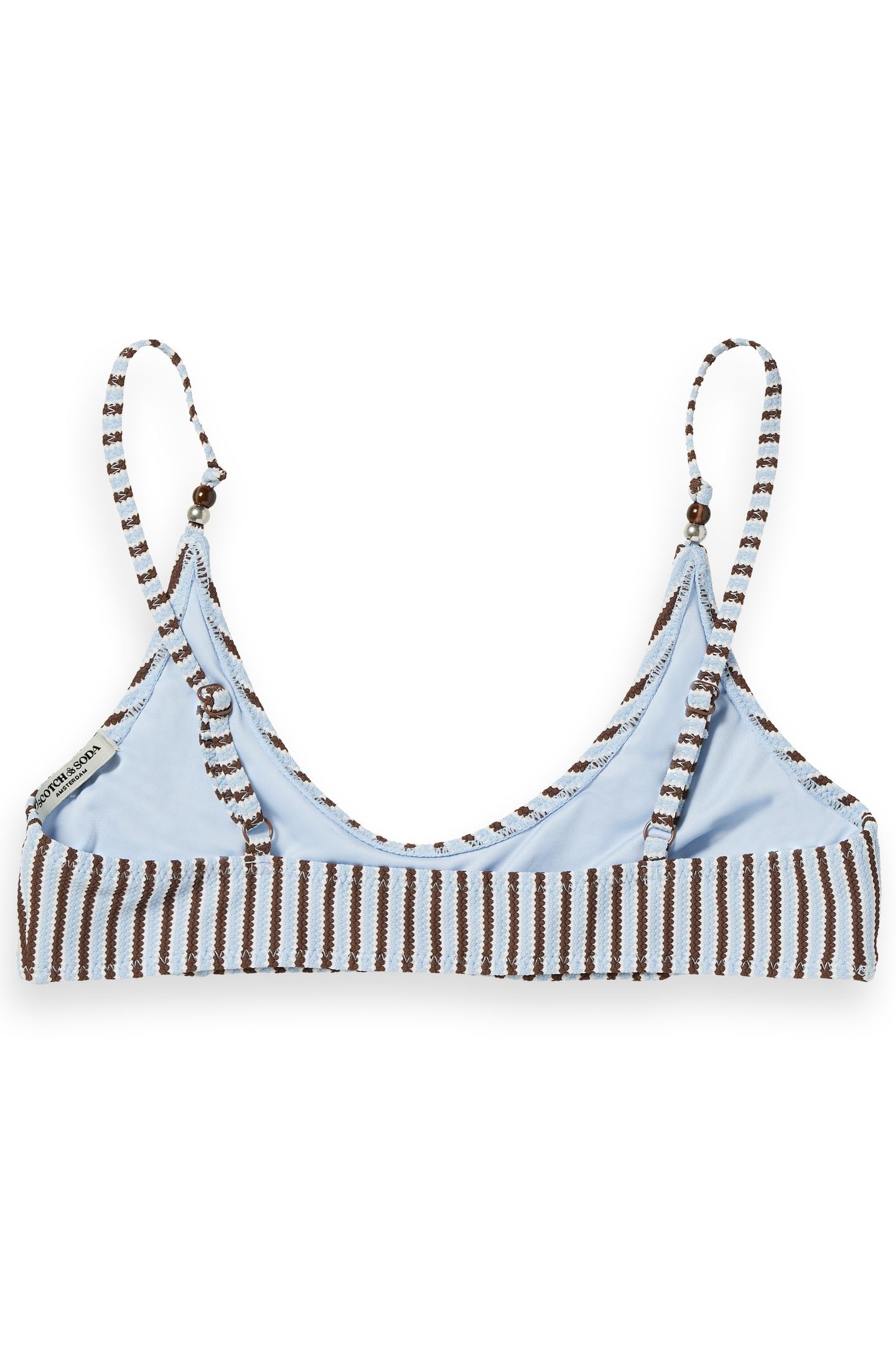 TEXTURED STRIPE BIKINI TOP COLD BREW 4