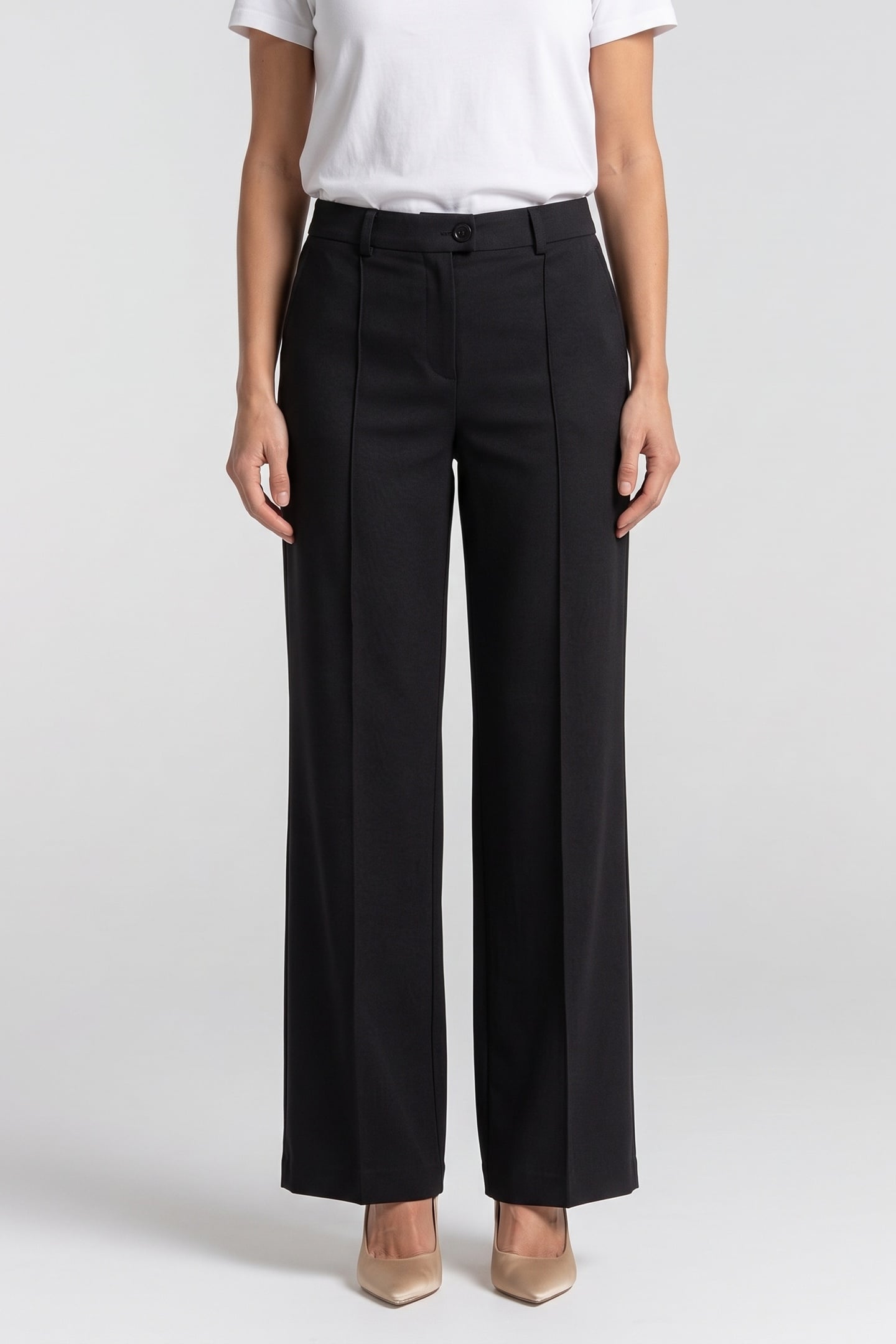 OLIVIA MILANO WOOL TROUSERS BLACK 1