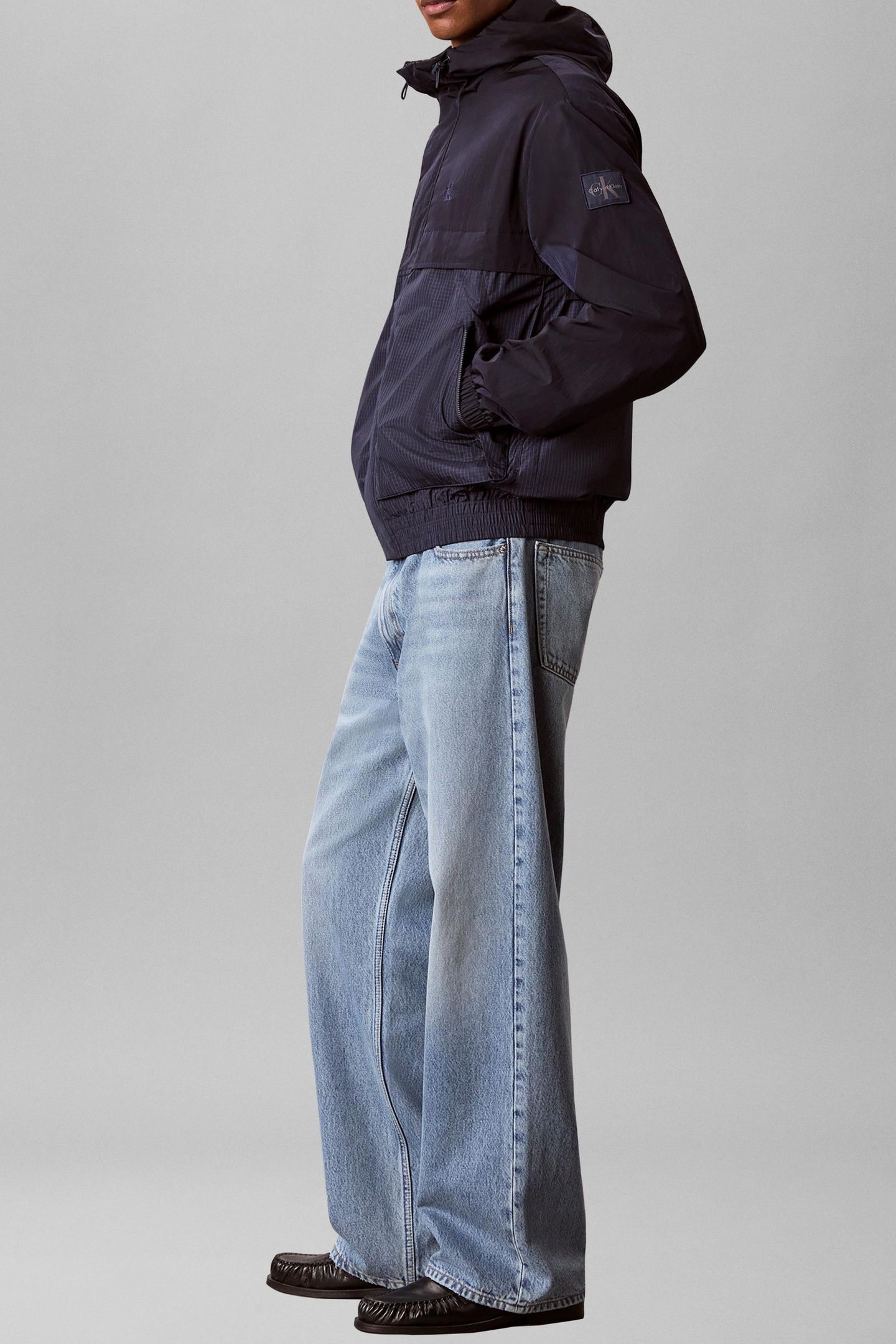 LONG SLEEVE LIGHTWEIGHT NYLON MIXED JACKET DARK SAPPHIRE 2