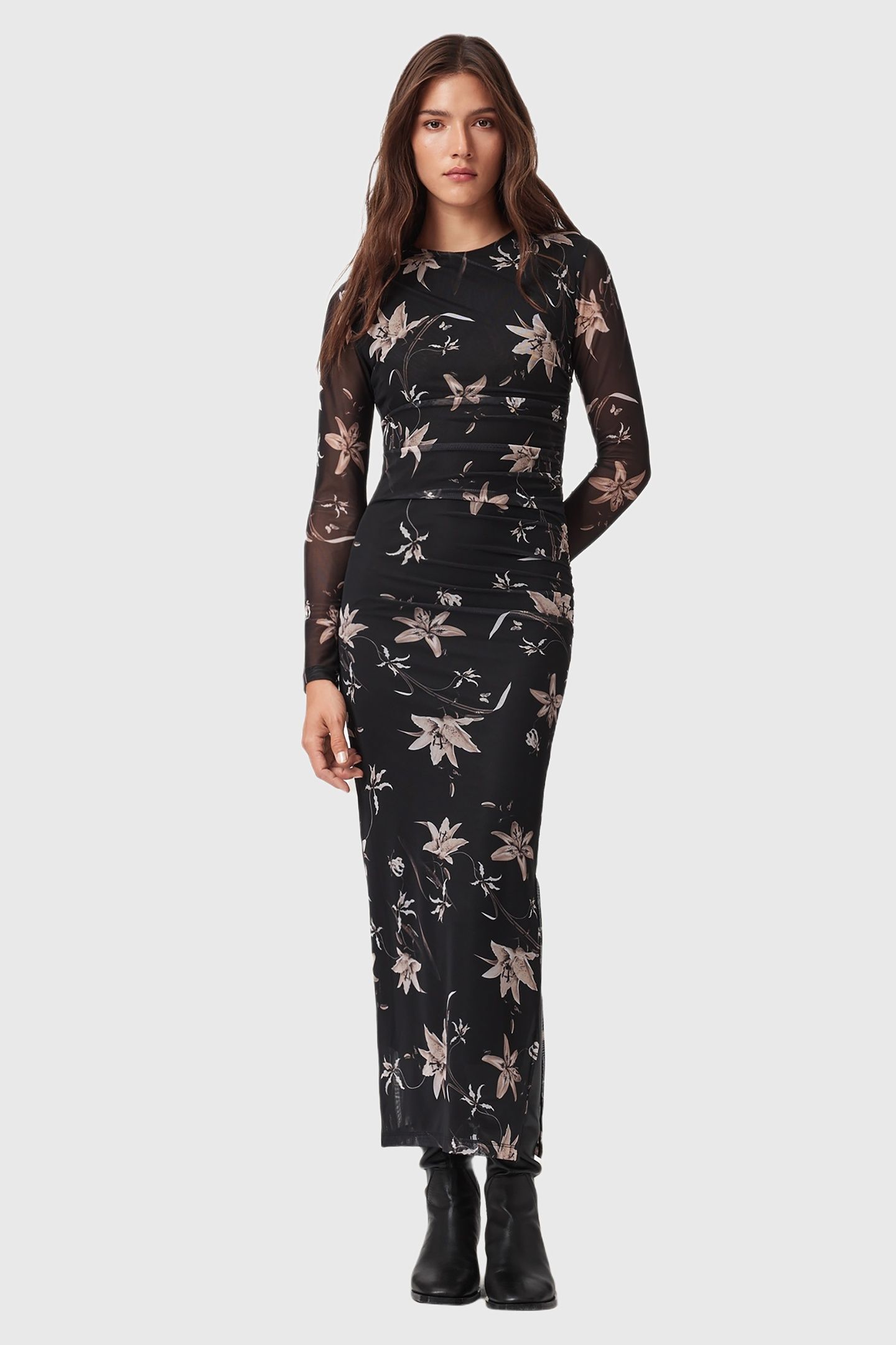 CAIA MESH DRESS PETRA SEPIA BROWN 2