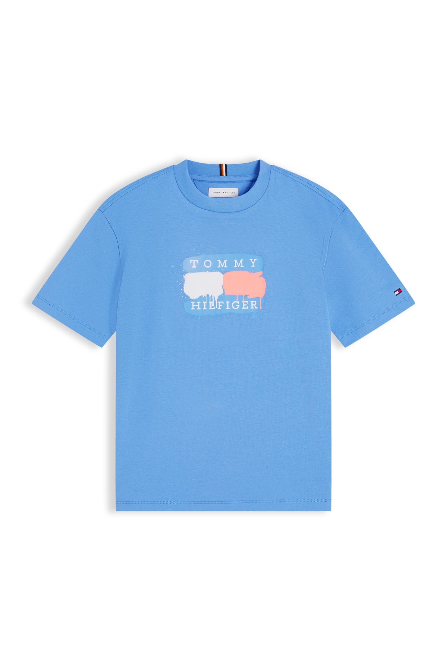 BOYS TOMMY FLAG GRAFFITI TEE COPENHAGEN BLUE 4