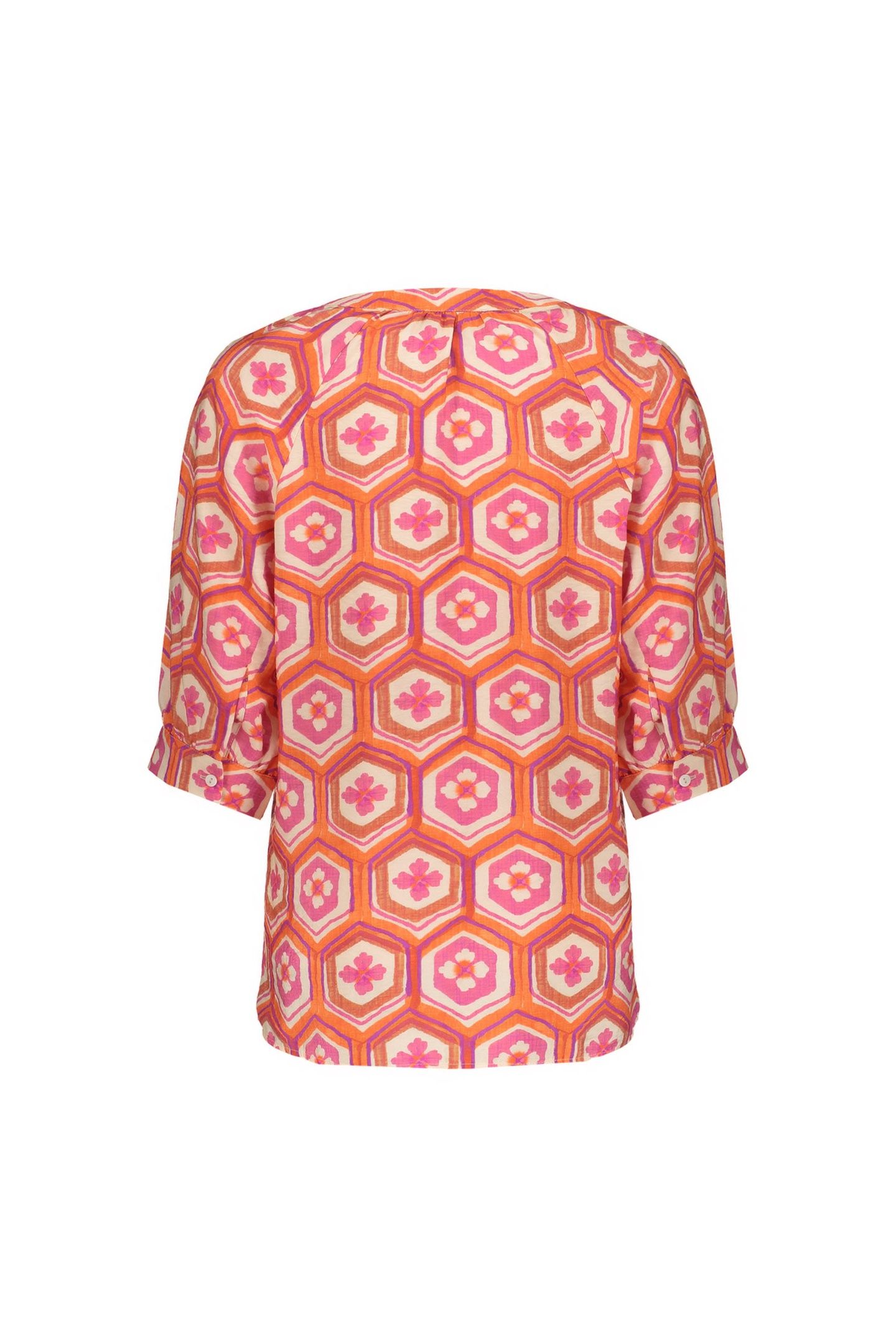 BLOUSE ECRU/ORANGE/CASSIS 2