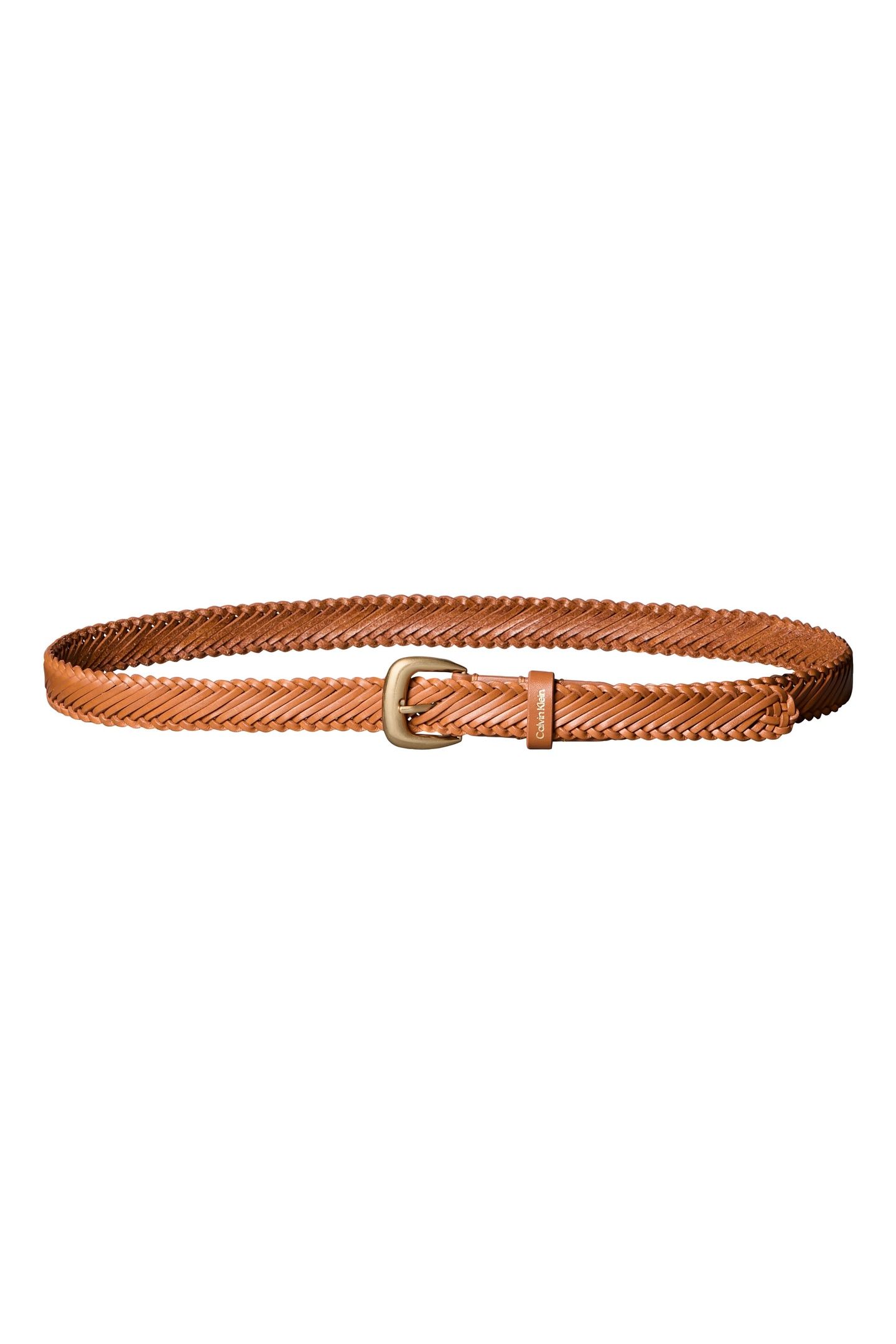 BRAIDED LOGO BUCKLE BELT ARGAN OIL/ANTIQUE LIGHT GOLD 2