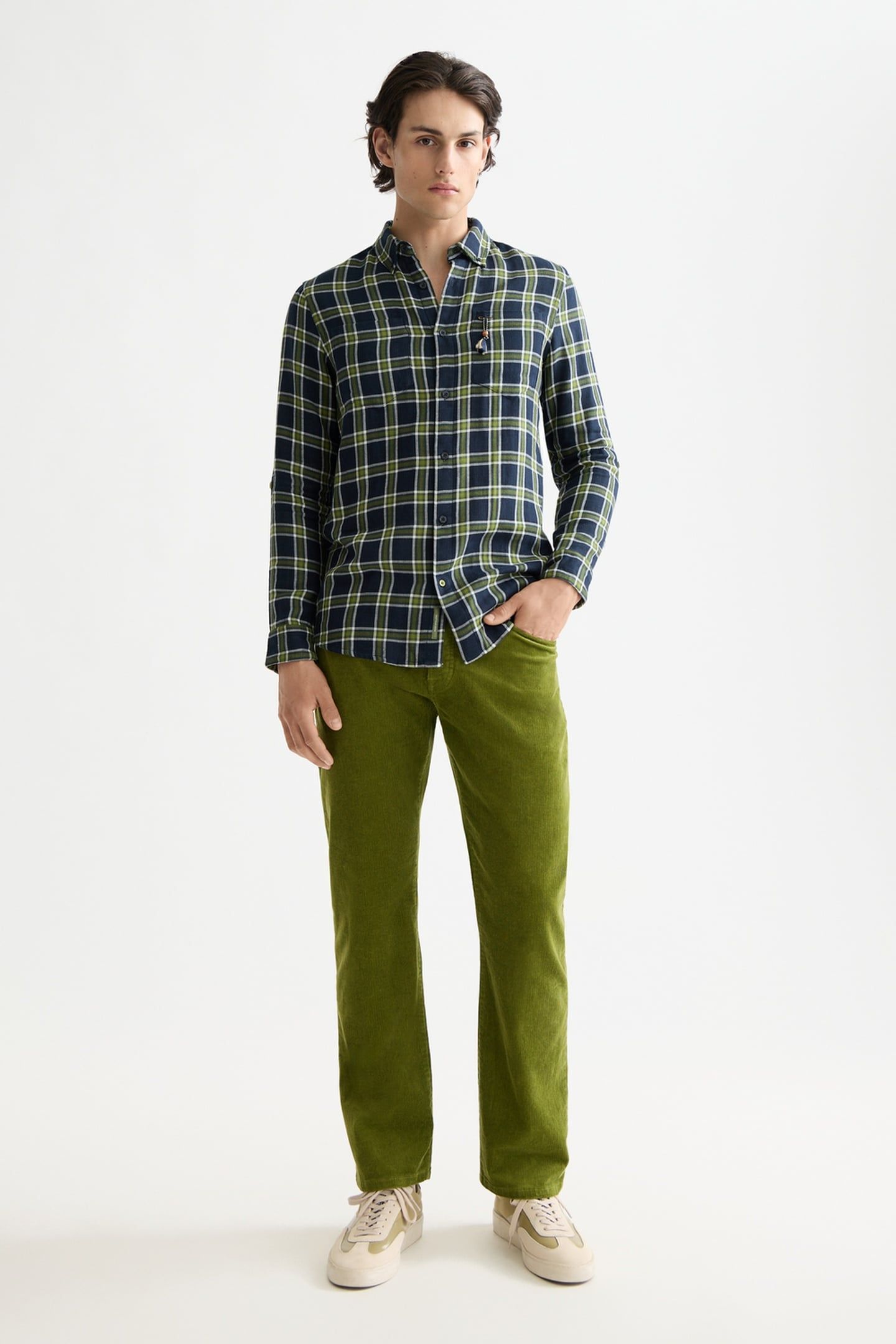 THE ZEE STRAIGHT JEANS IN COLOURED CORDUROY CALLA GREEN 1