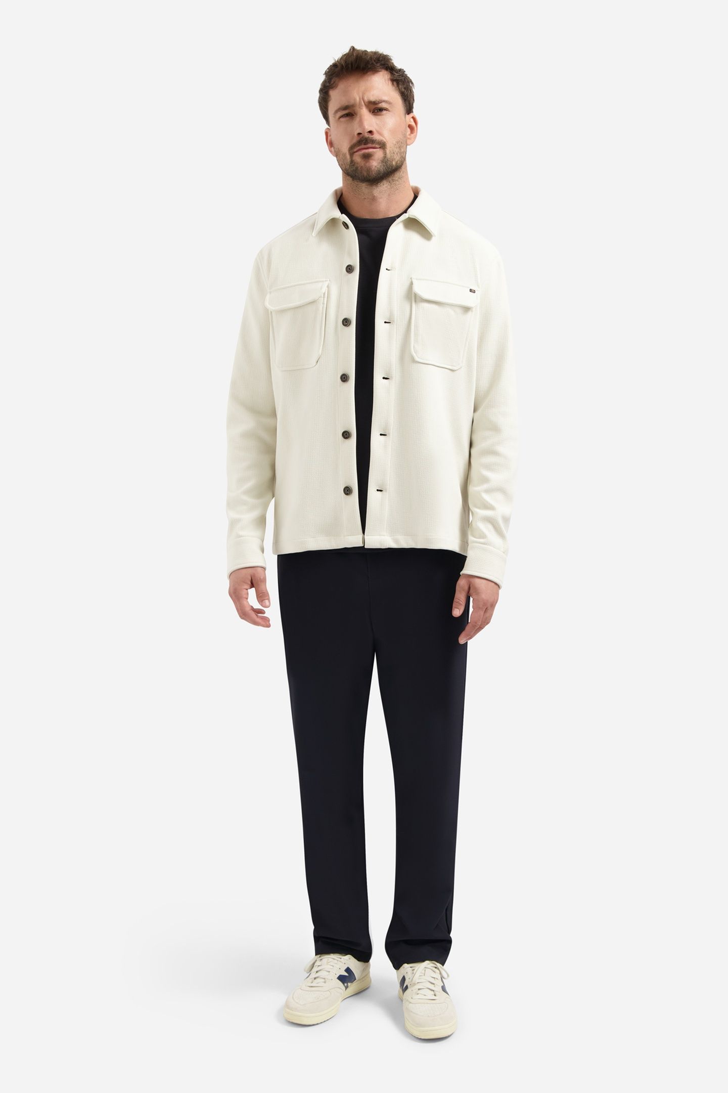 OVERSHIRT BUTTONS RELIEF SWEAT CHALK 3