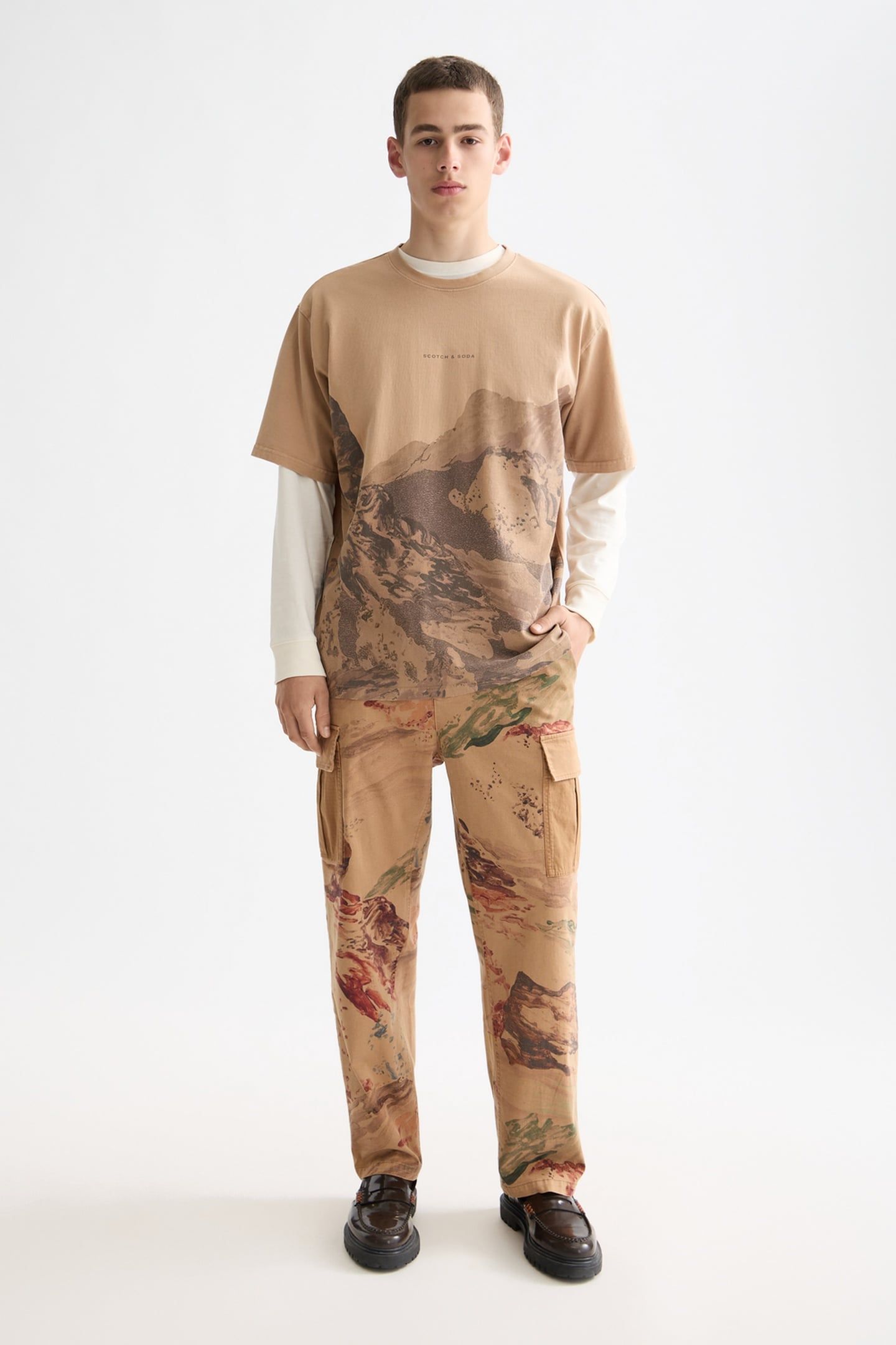 LOOSE FIT OVERDYED AW T-SHIRT TANNIN 1