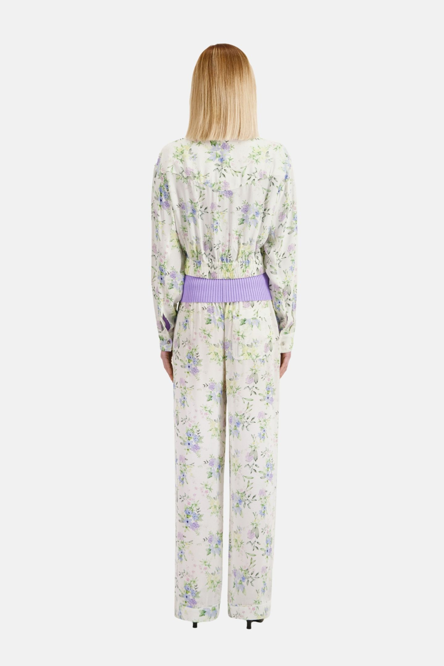 LONG-SLEEVED SHIRT W ELASTICATED ZIP WAIST LIGHTBLUE/WHITE 4