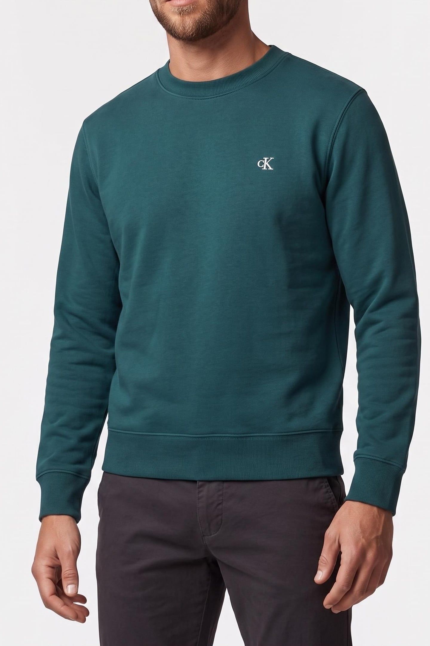 LONG SLEEVE CLASSIC 350GSM TERRY MONOGRAM TAHOE GREEN 1