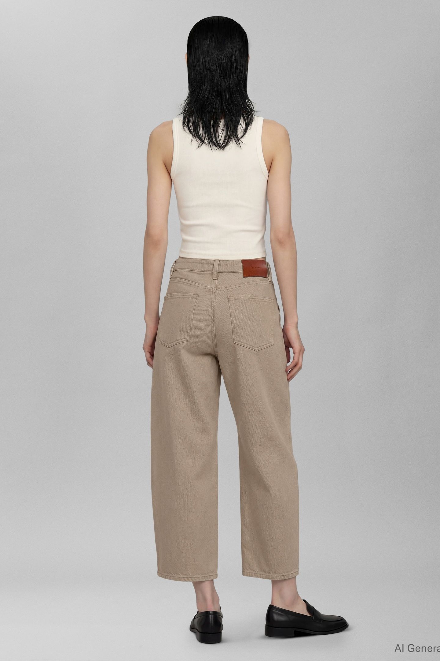 COTTON CROPPED BARREL JEAN ROASTED CASHEW 2
