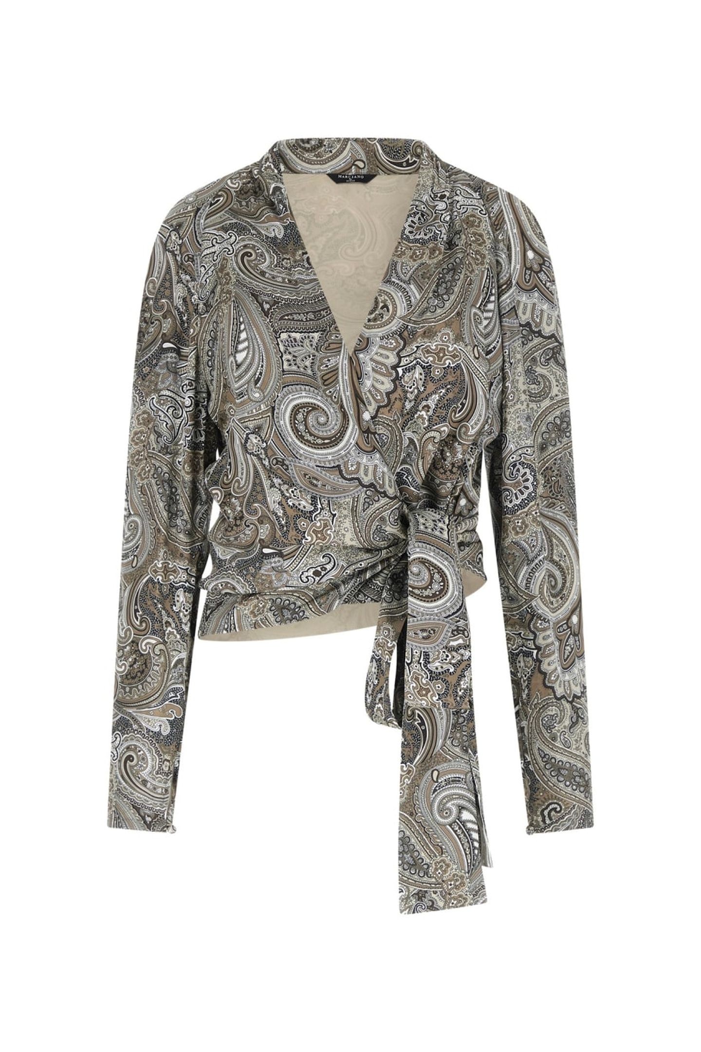 ALANIS WRAP LS BLOUS FLORAL PAISLEY TAUPE 7