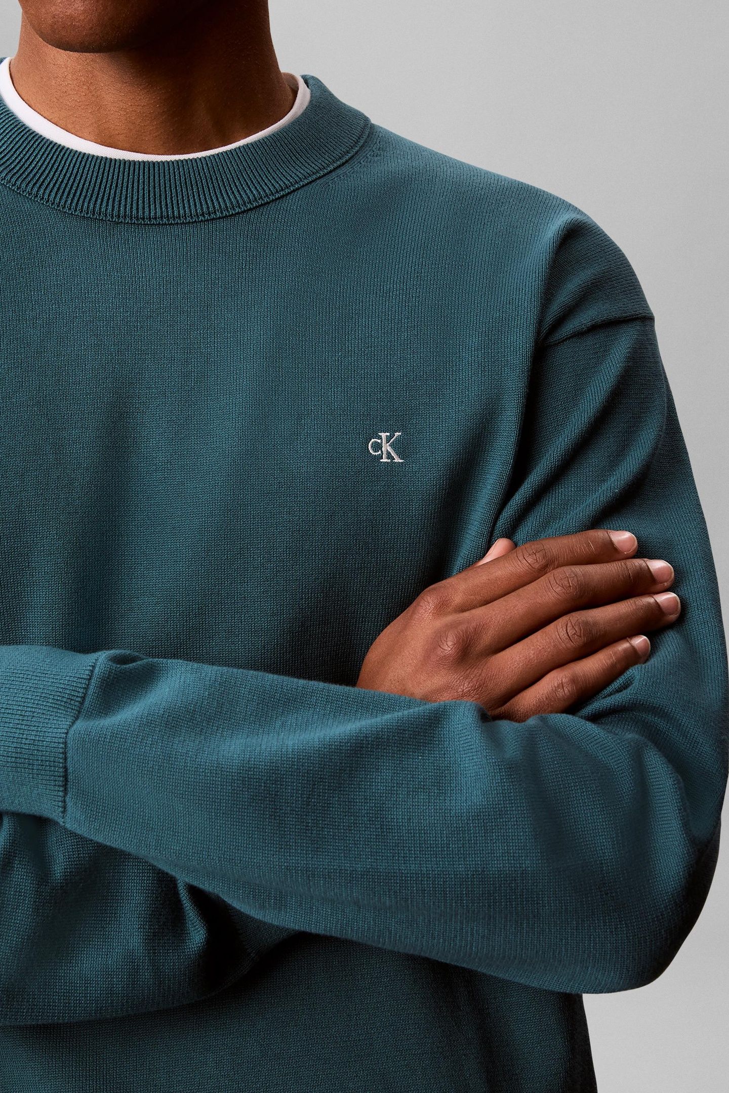 EU LONG SLEEVE COTTON RELAXED CREWNECK TAHOE GREEN 6