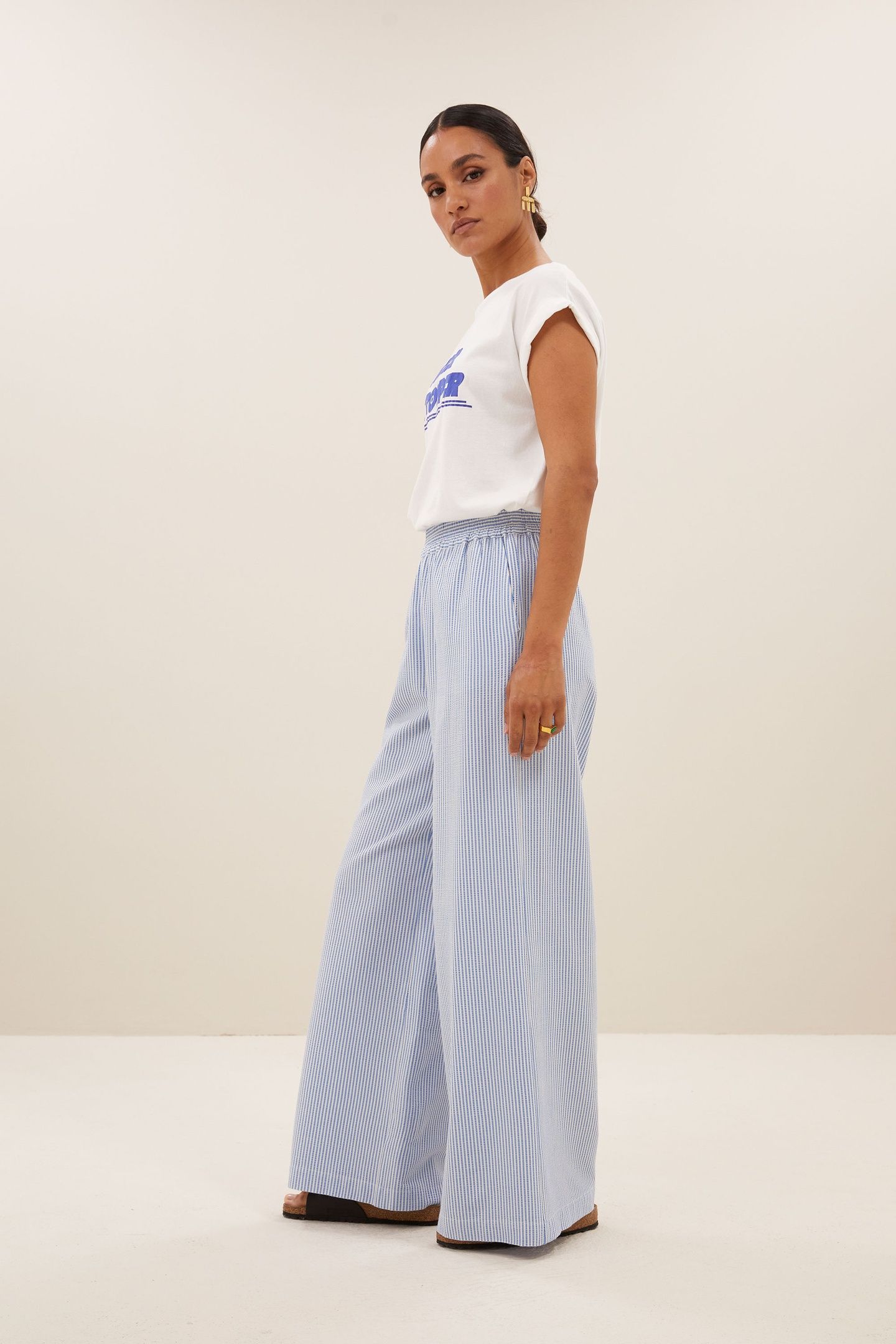 RANDY STRIPE PANTS BLUE SEER STRIPE 5