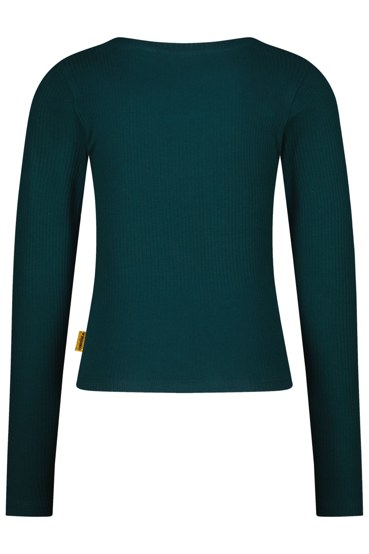GIRLS BASIC RIB TOP T-SHIRT DARK JUNGLE GREEN 3