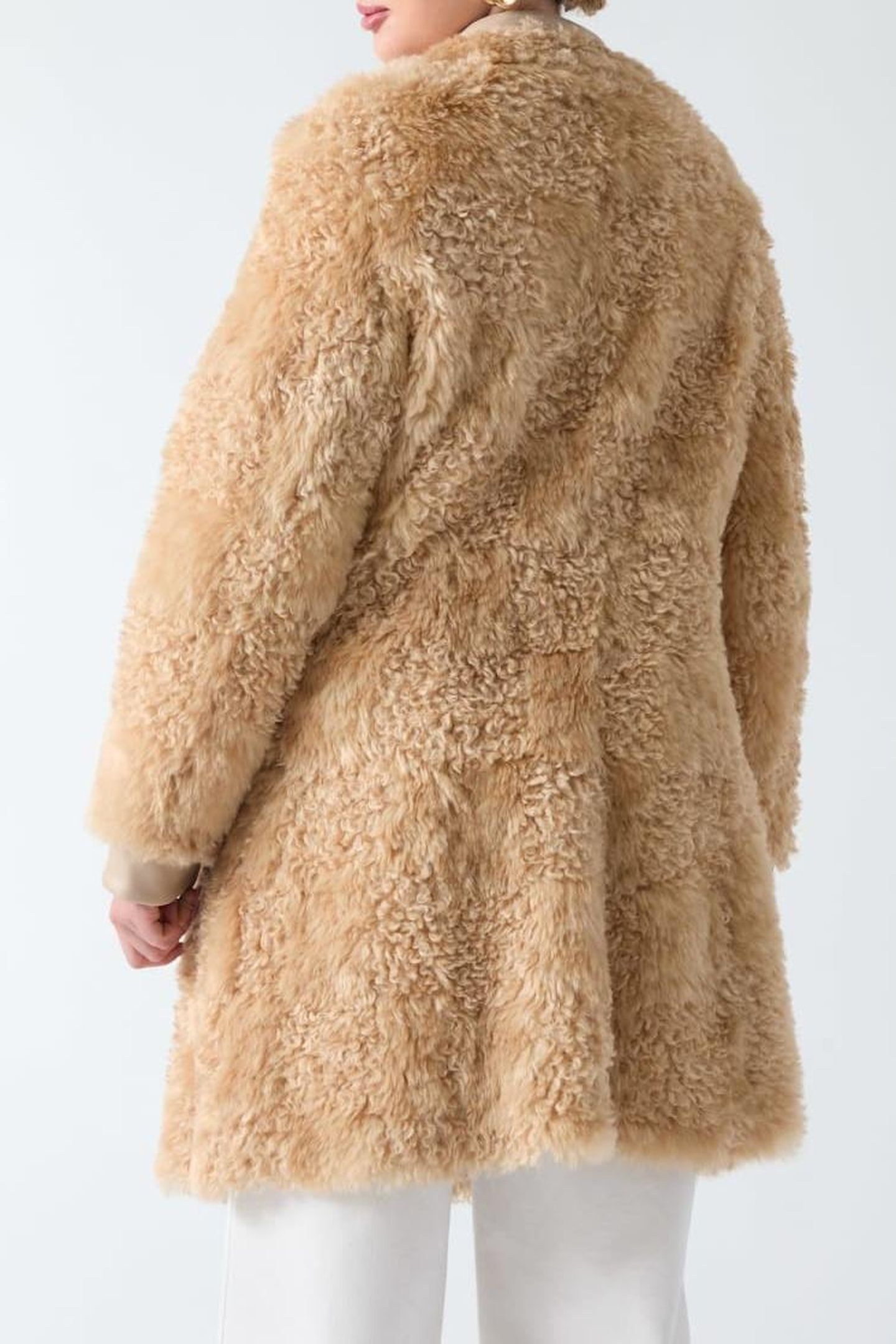 RACHEL FAUX FUR MIDI SAND GRAIN MULTI 4