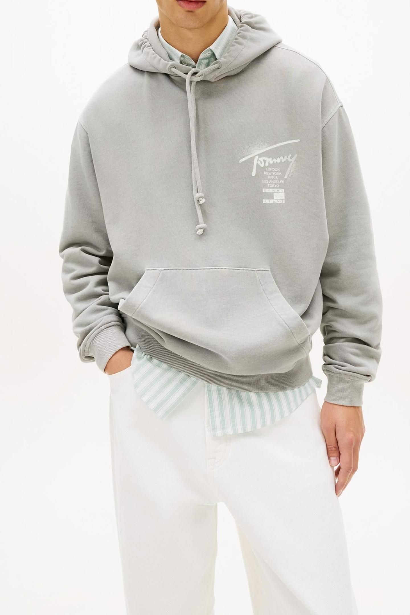 RELAXED NEON WASHED HOODIE GRAVEL GREY 1